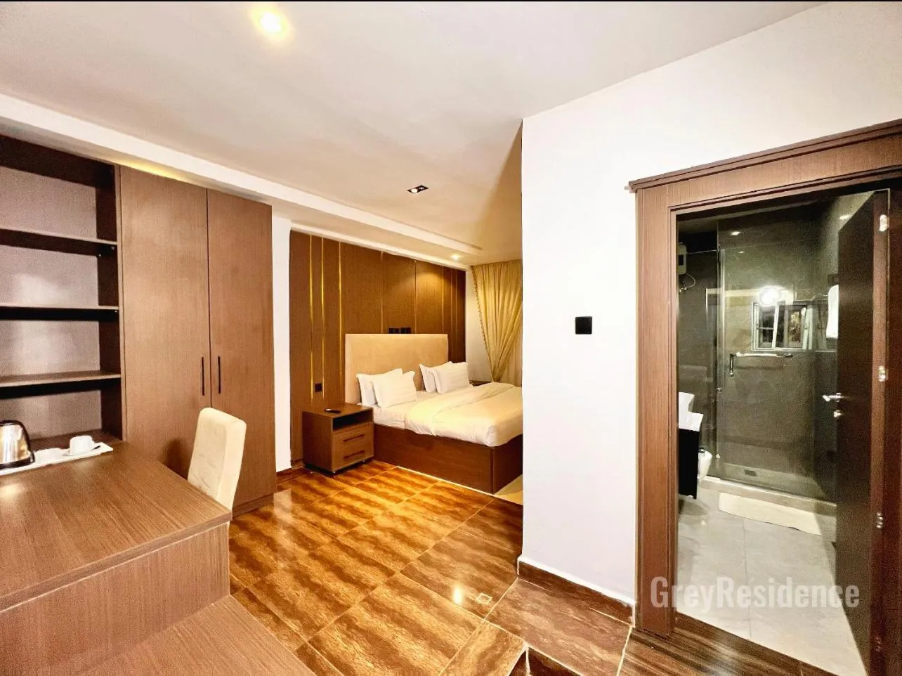 Photo of the whole room, Bed in Grey Residence