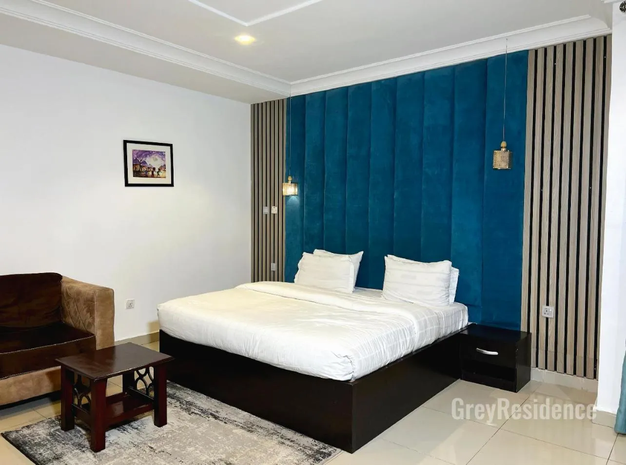 Bed in Grey Residence