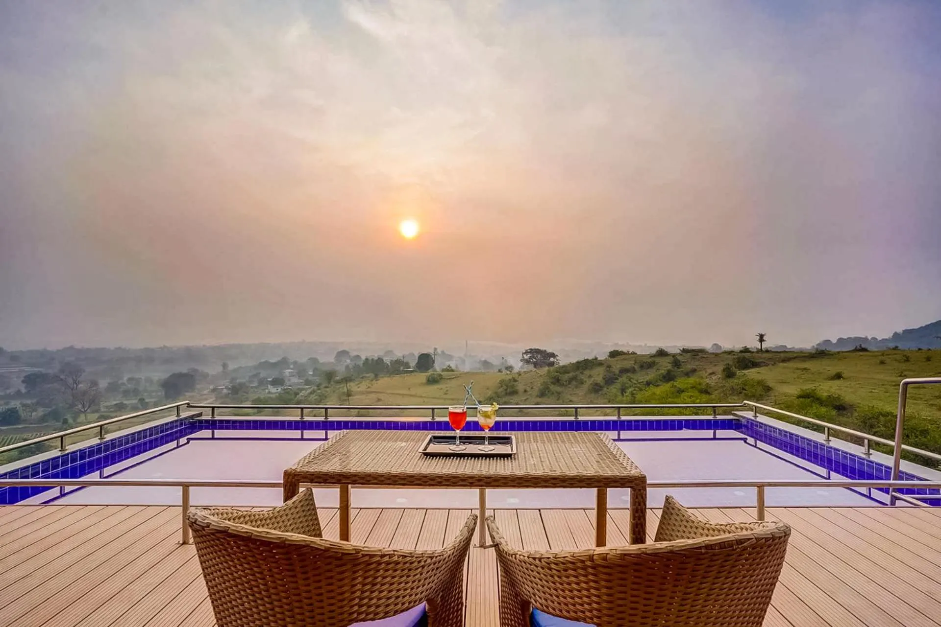 Pool view in Wabi Sabi Resort, Igatpuri
