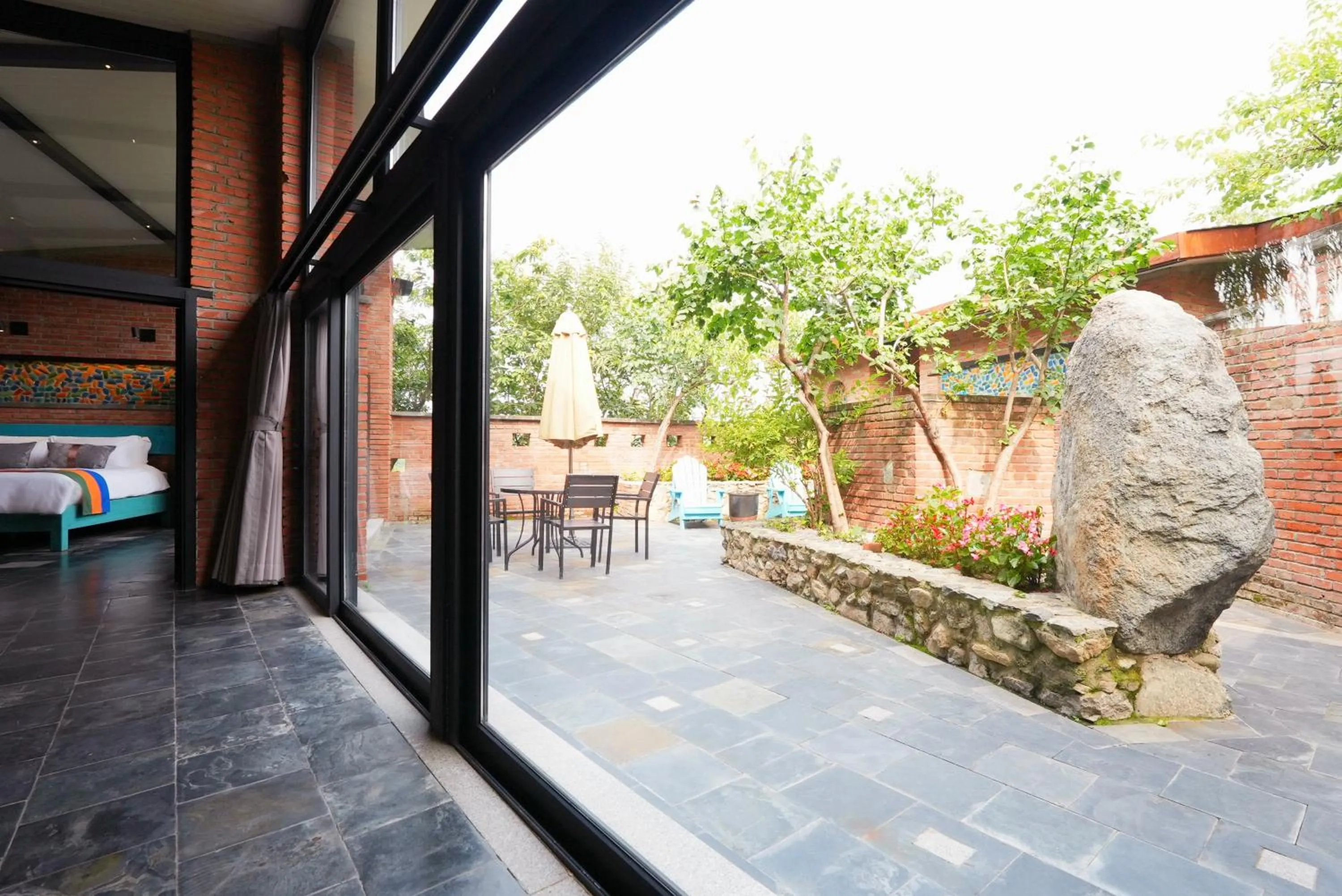 View (from property/room) in Brickyard Retreat at Mutianyu Great Wall Adjoin to Mutianyu Great Wall - Room with the View of Great Wall - Jacuzzi with the View of Great Wall - Vehicle Shuttle Service - International Catering - SPA& Nail Beauty Facilities