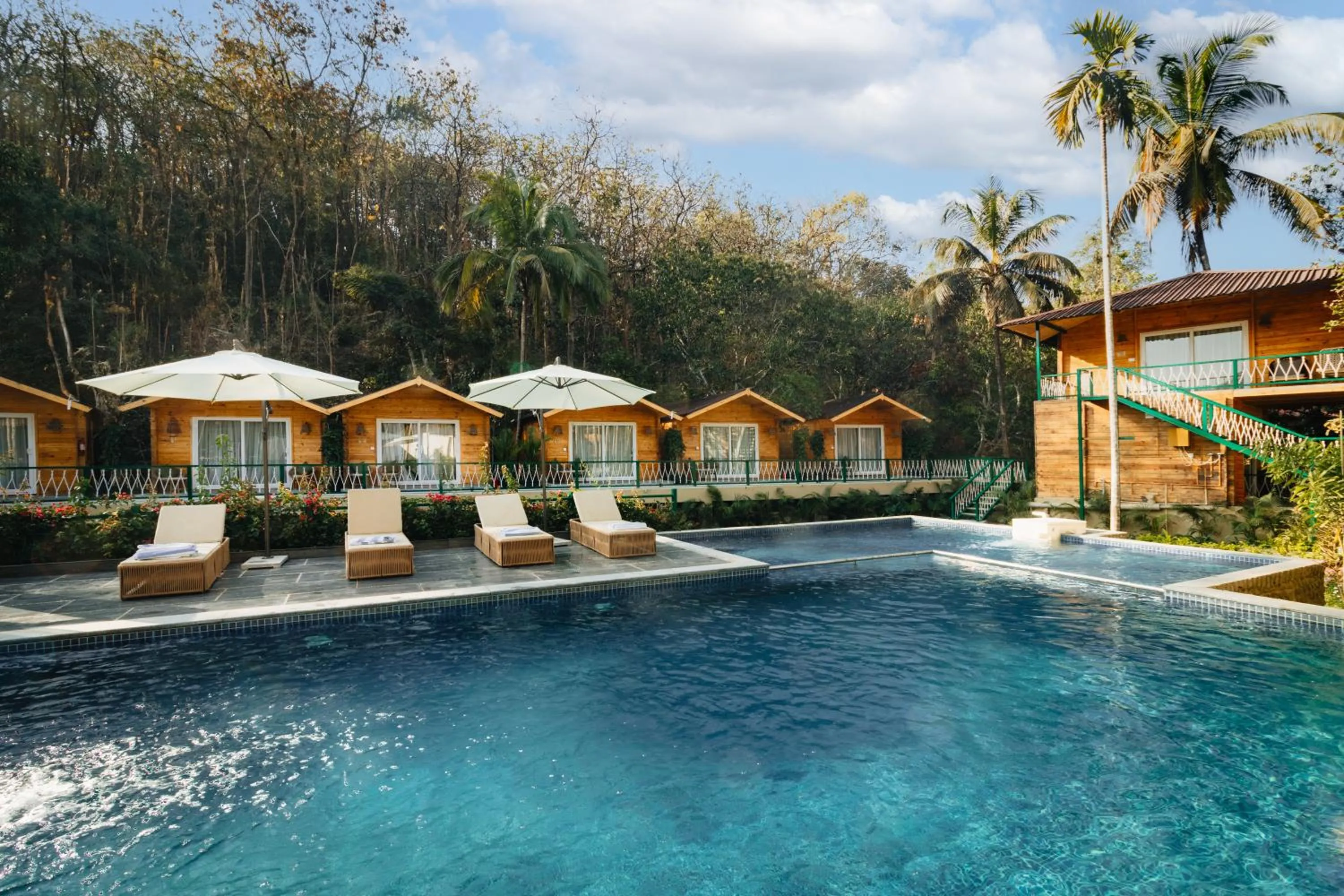 Pool view in Stone Wood Premier Dandeli