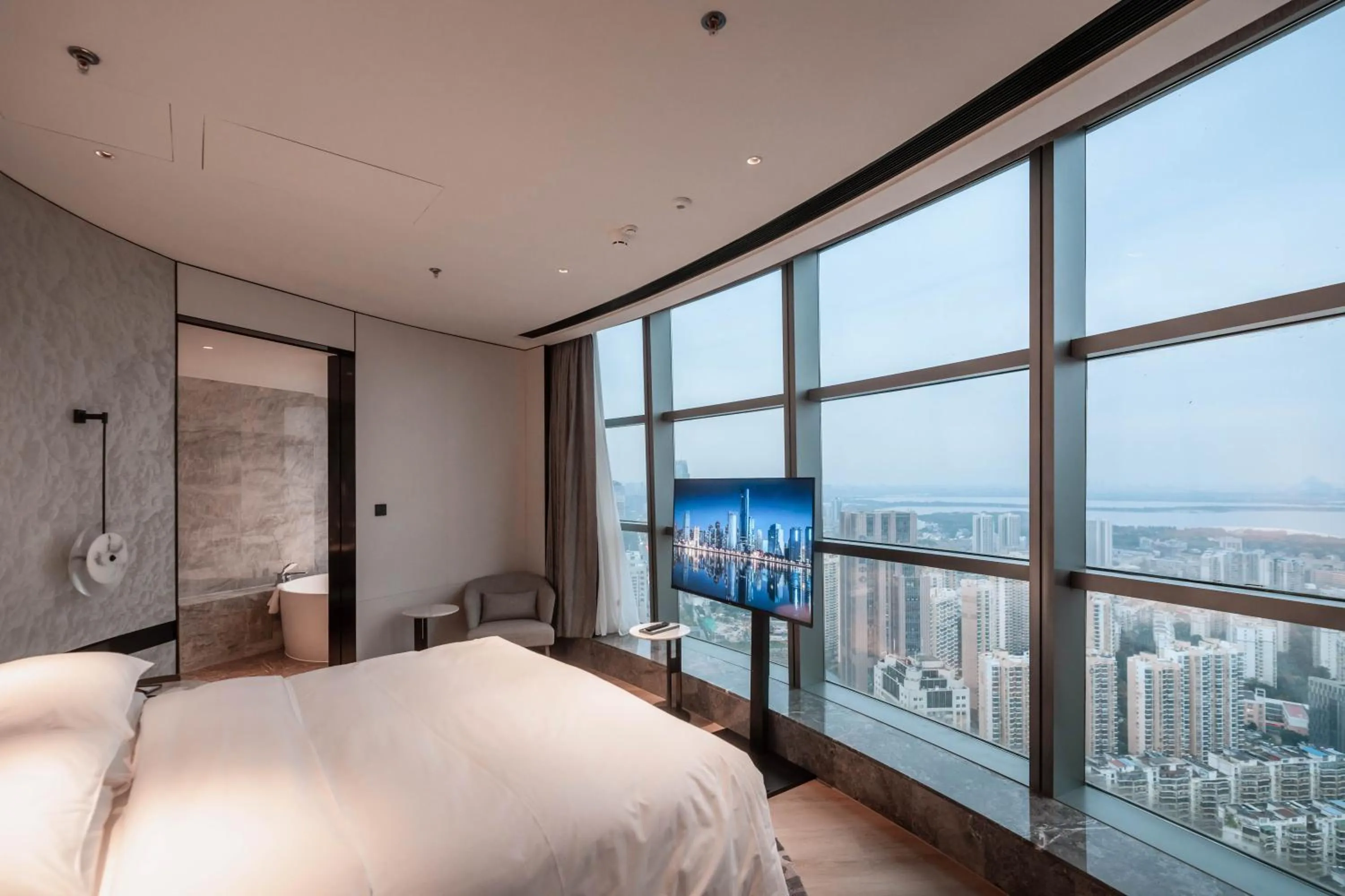 Bed in Wuhan Marriott Hotel Wuchang