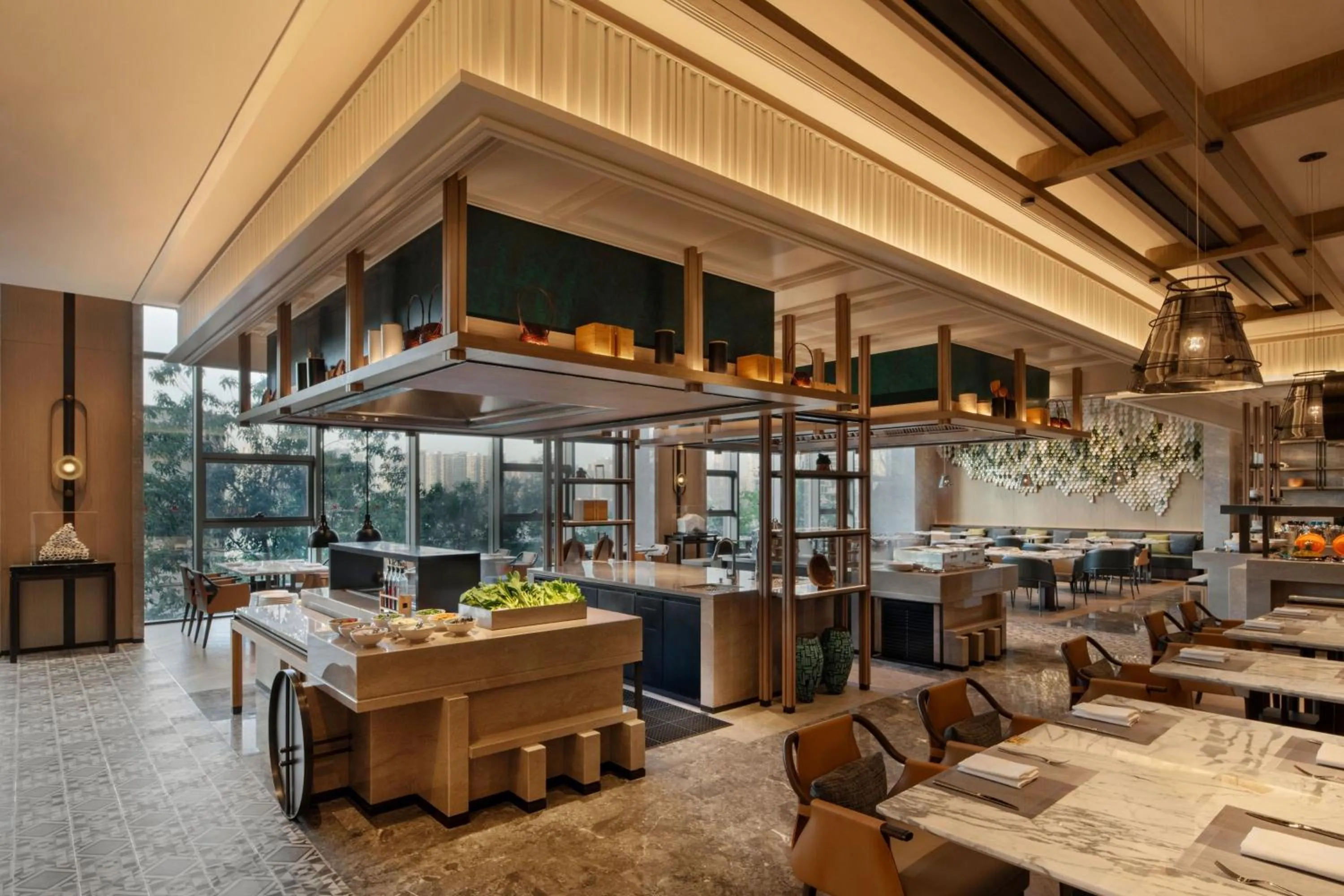 Kitchen or kitchenette in Wuhan Marriott Hotel Wuchang