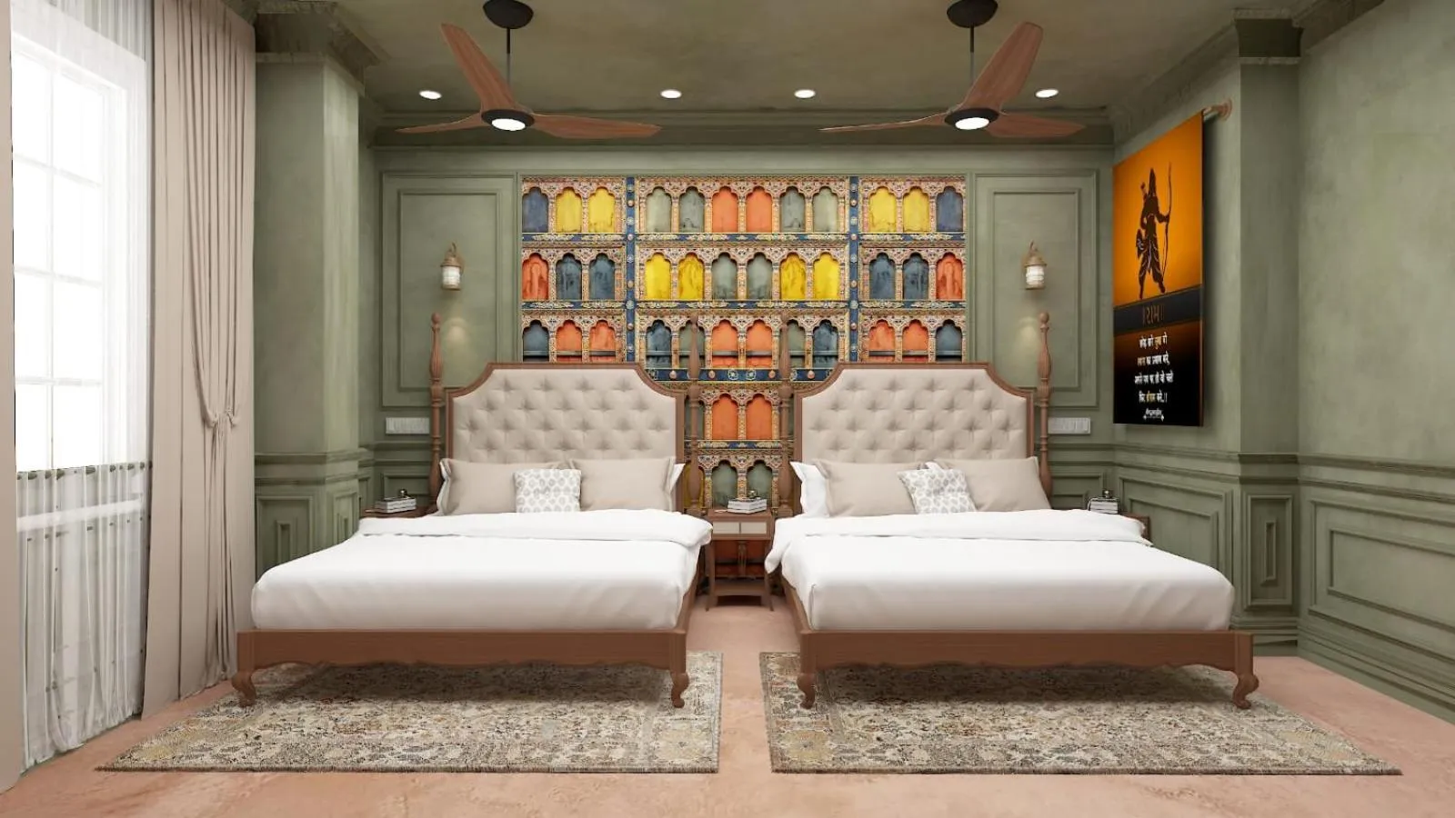 Bed in Shri Ram Paying Guest House Premium Rooms