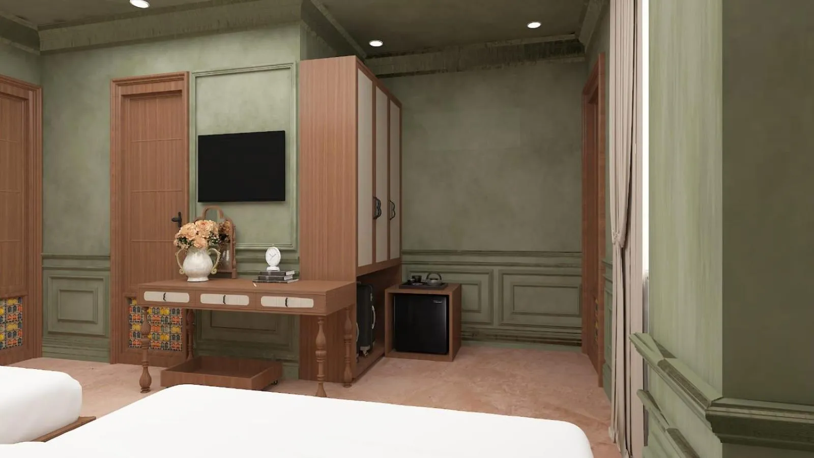 Bed in Shri Ram Paying Guest House Premium Rooms