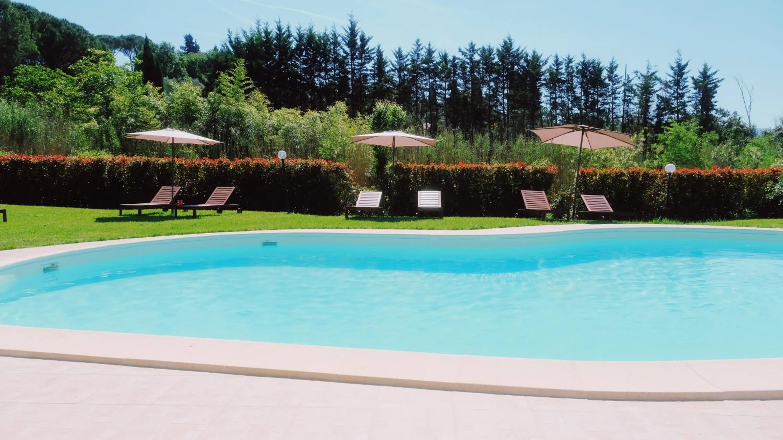 Pool view in Il Frantoio delle Grazie