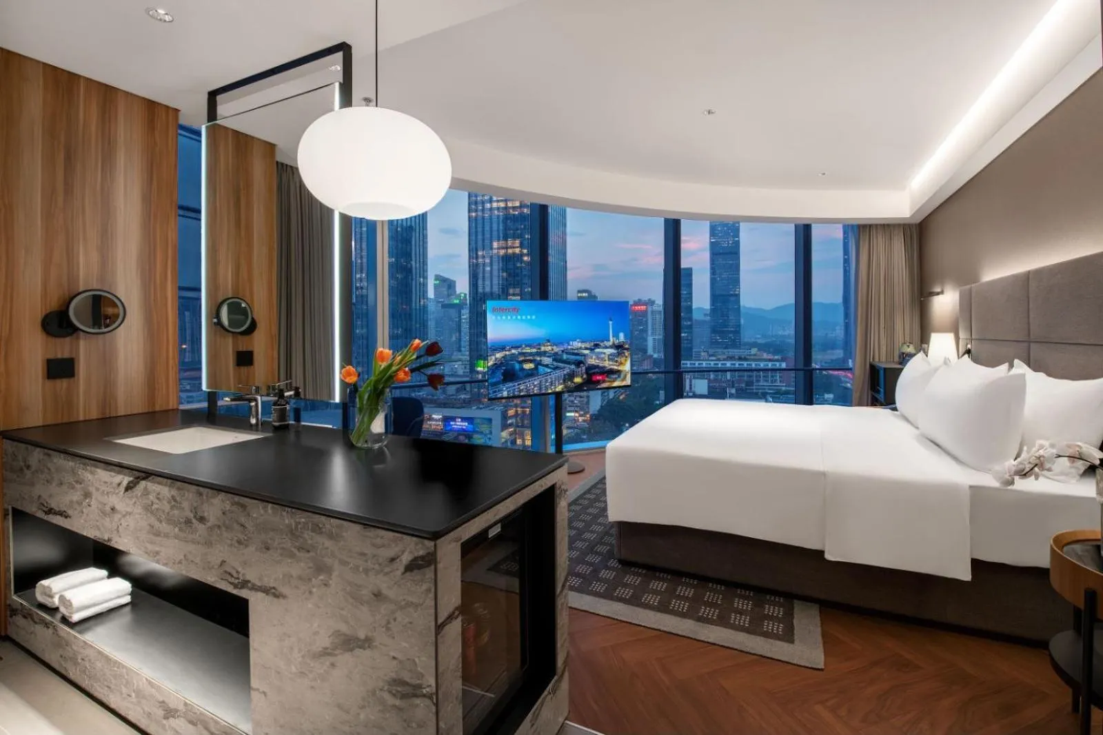 Bedroom in Intercity Hotel Futian Bin He Zhongzhou Bay