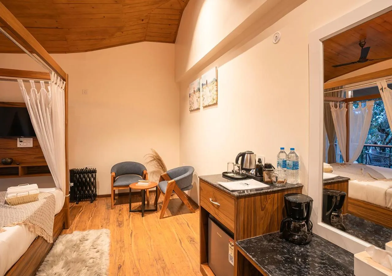 Seating area in Moustache Bhimtal Luxuria, Nainital