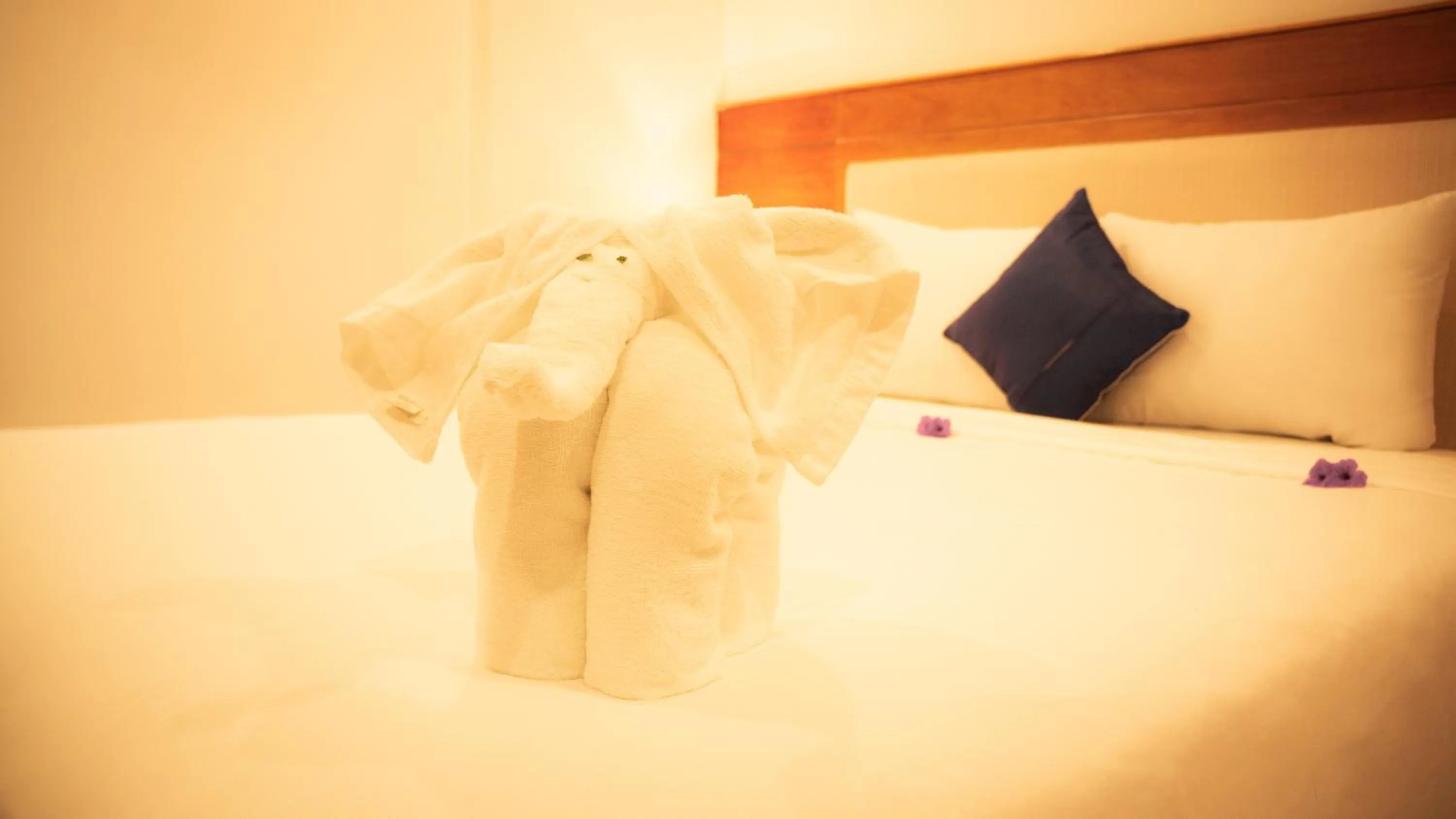 Bed in Sea Castle Hotel