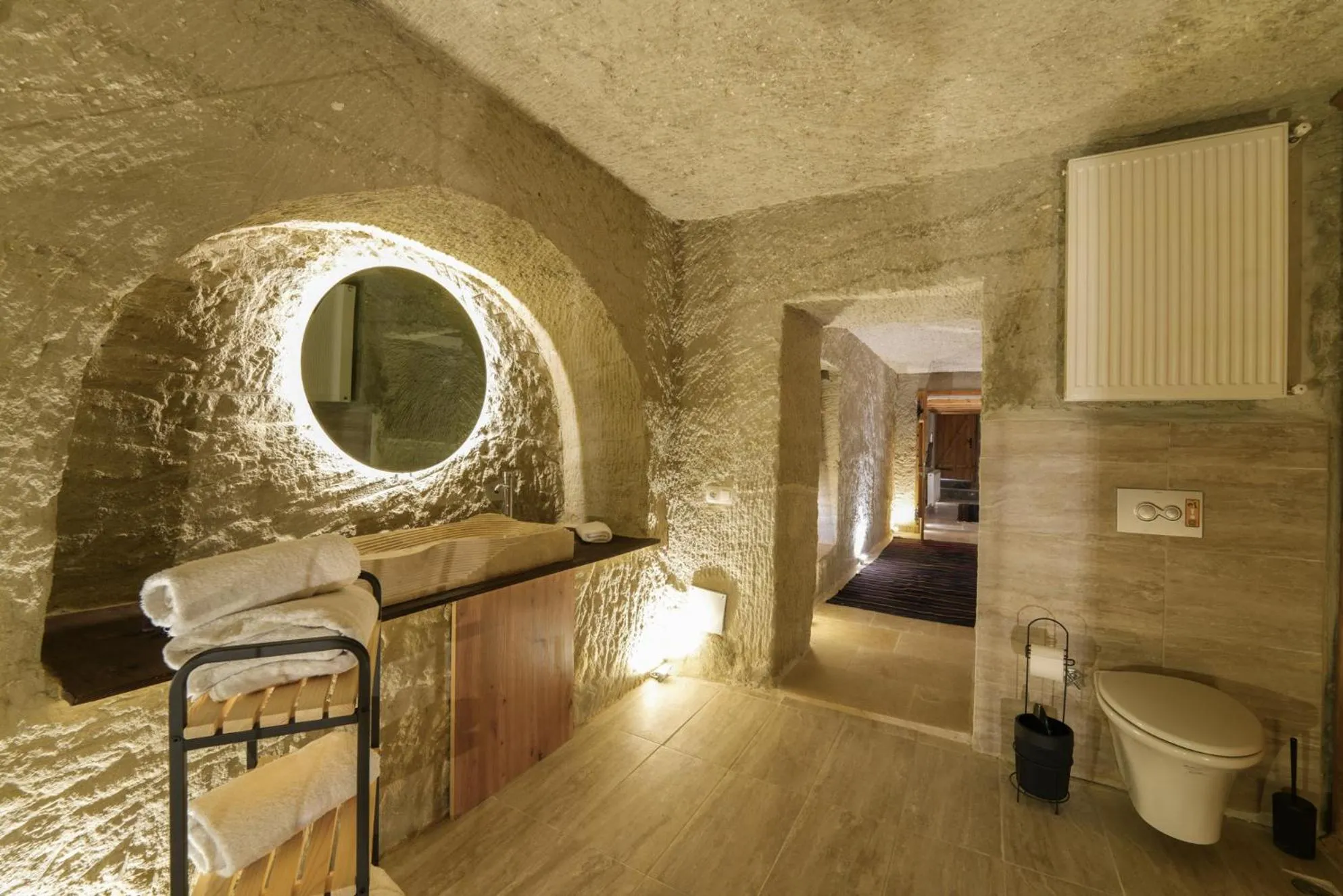 Bathroom, Bed in My Cave Suites