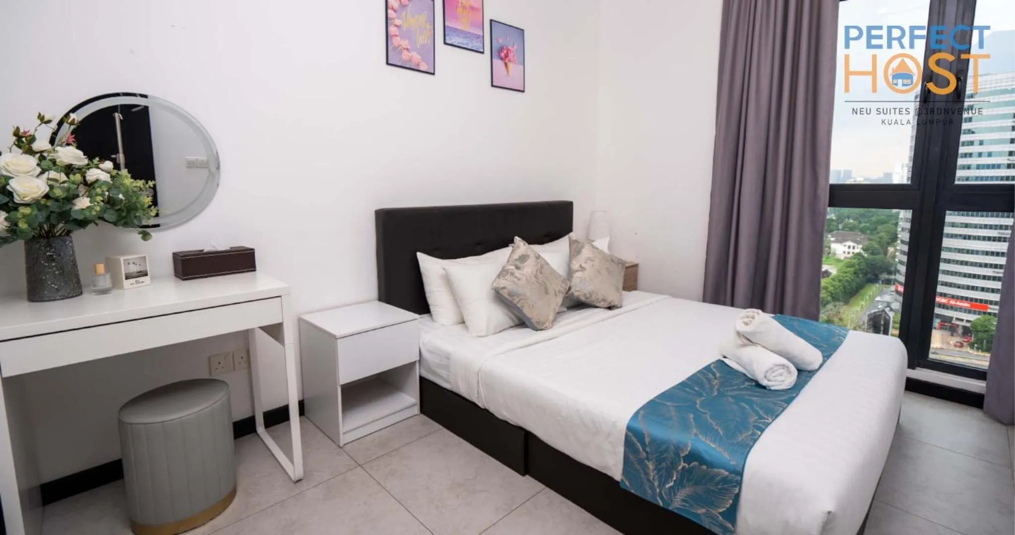 Bed in Neu Suites @ 3rdNvenue by Perfect Host