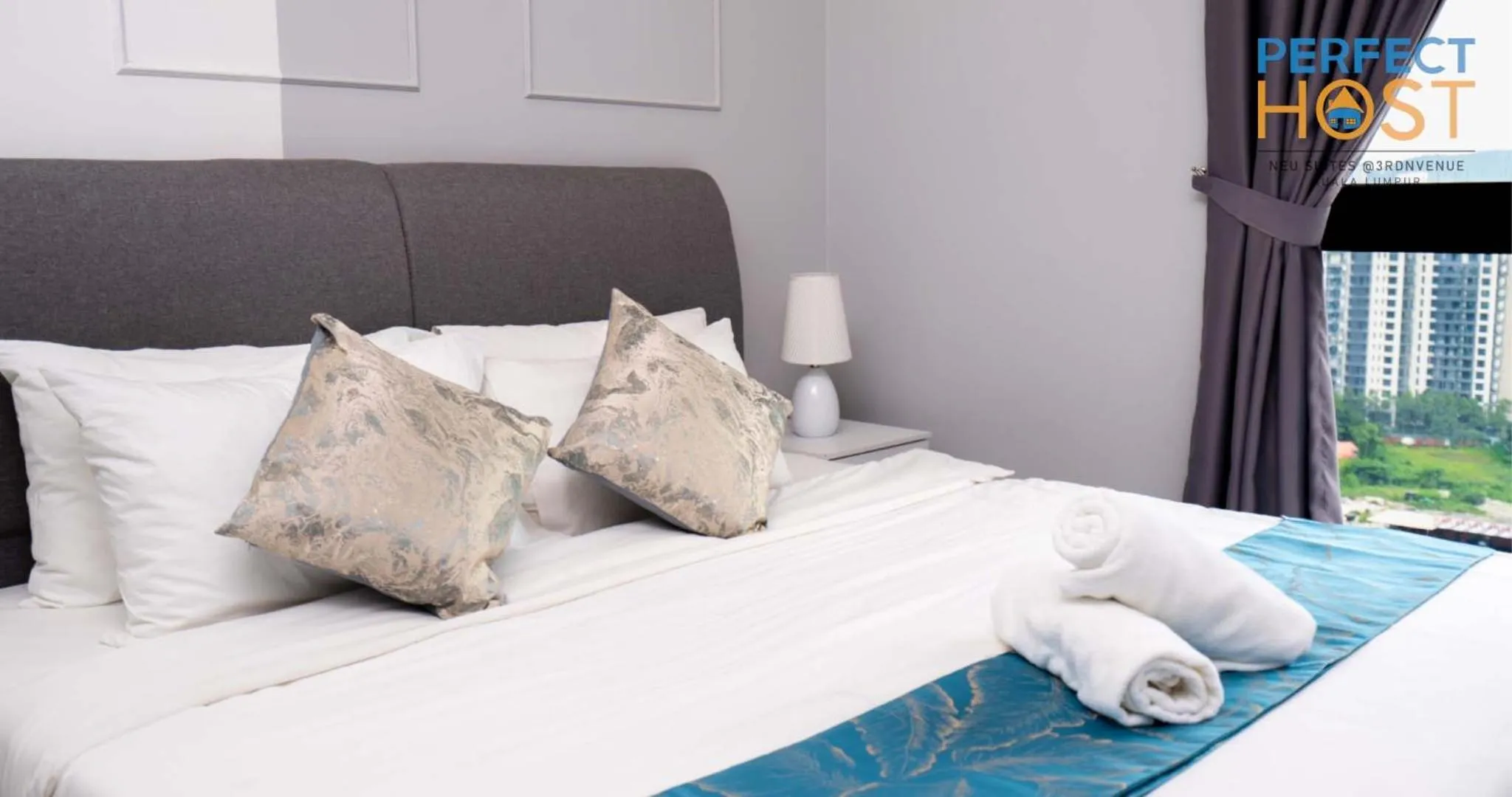 Bed in Neu Suites @ 3rdNvenue by Perfect Host