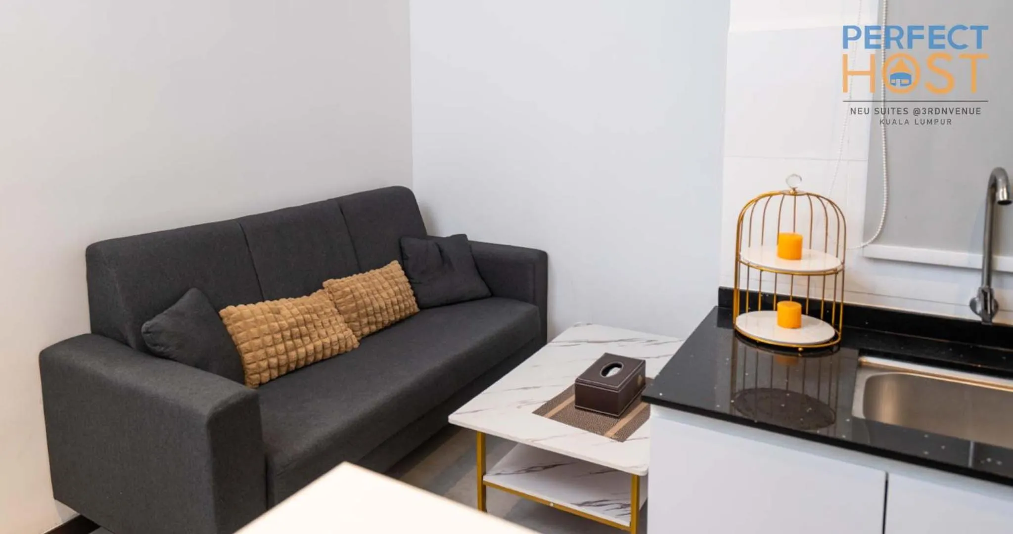 Living room in Neu Suites @ 3rdNvenue by Perfect Host