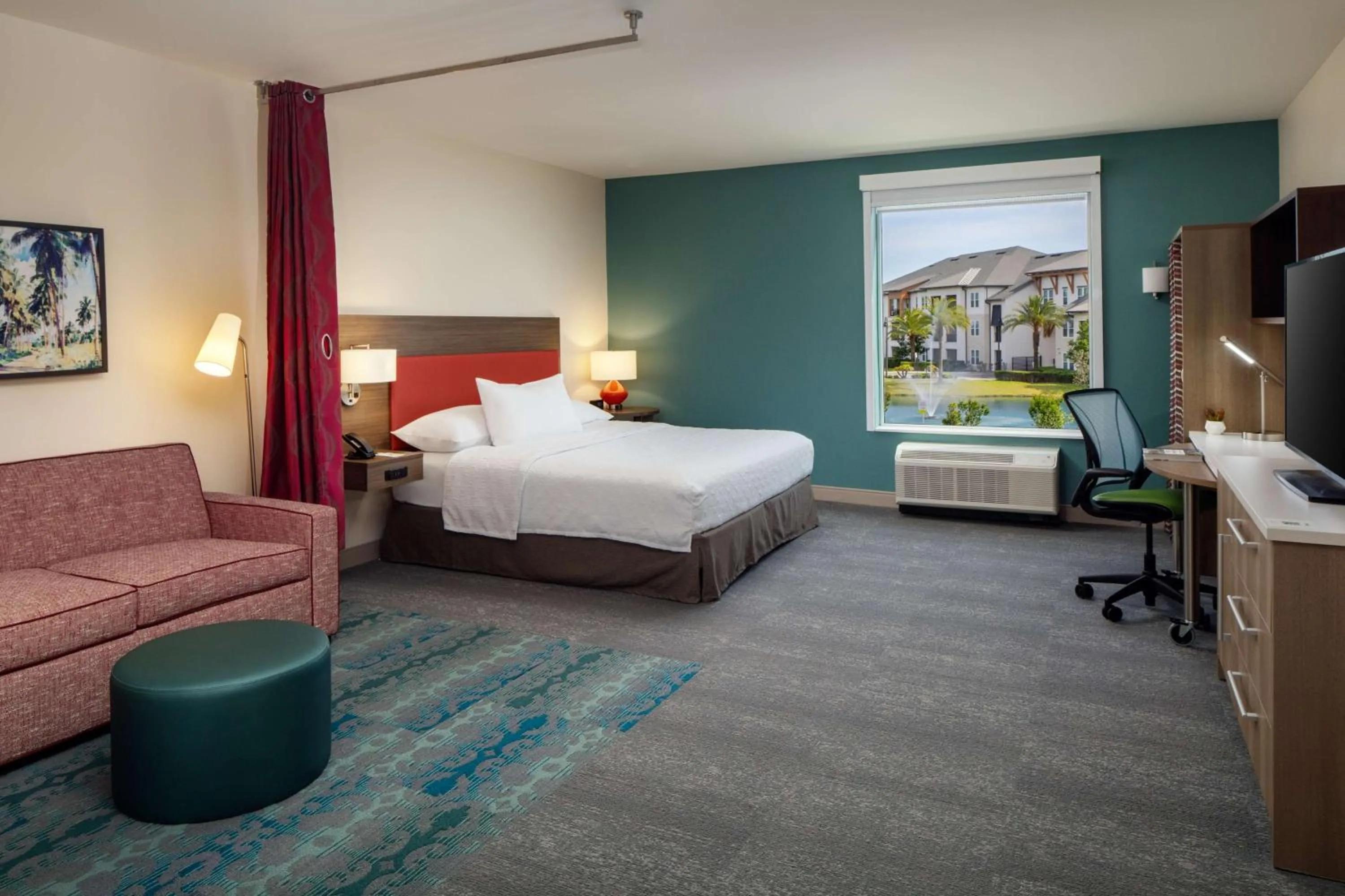 Living room, Bed in Home2 Suites By Hilton Lake Mary Orlando