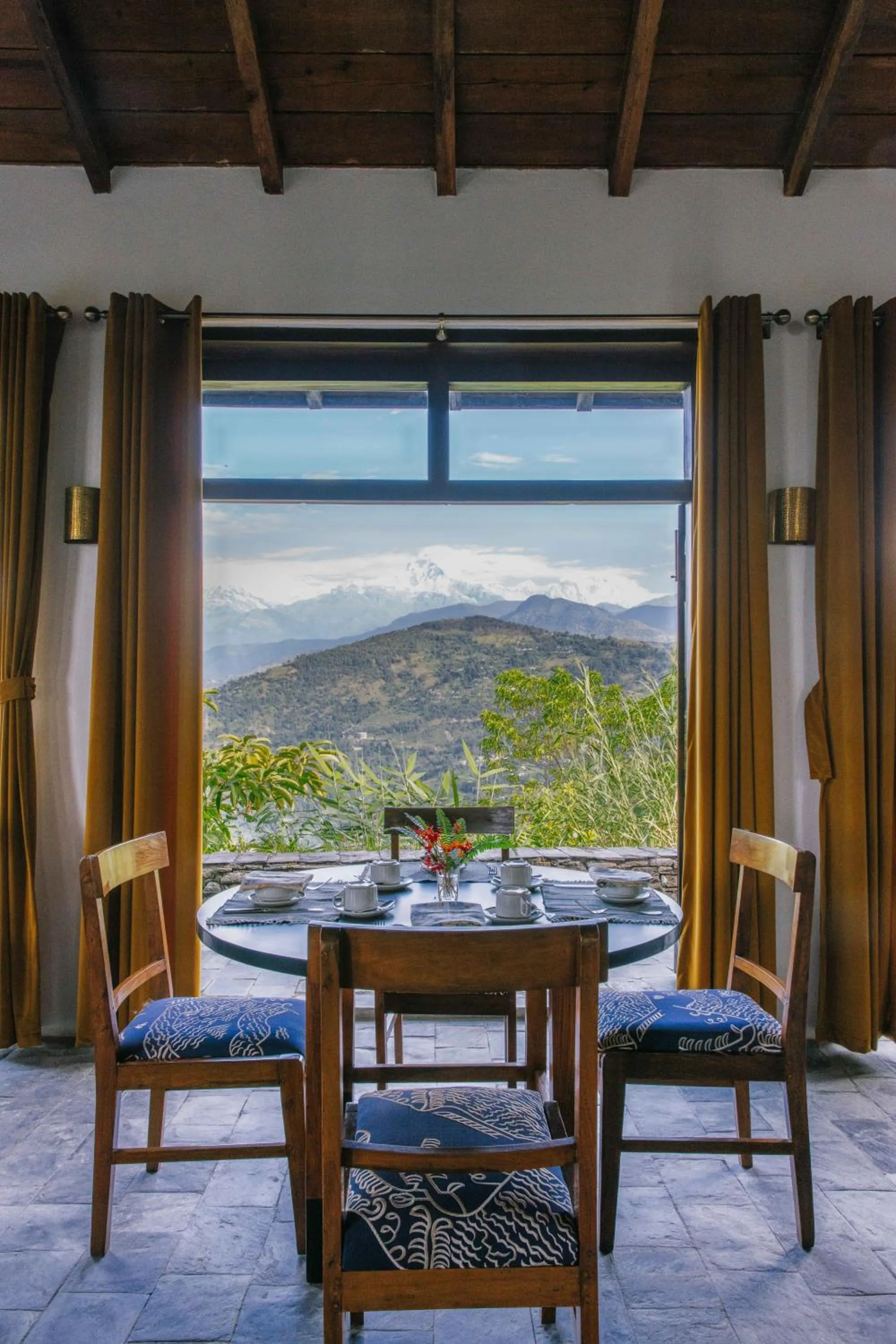 Seating area in Tiger Mountain Pokhara Lodge