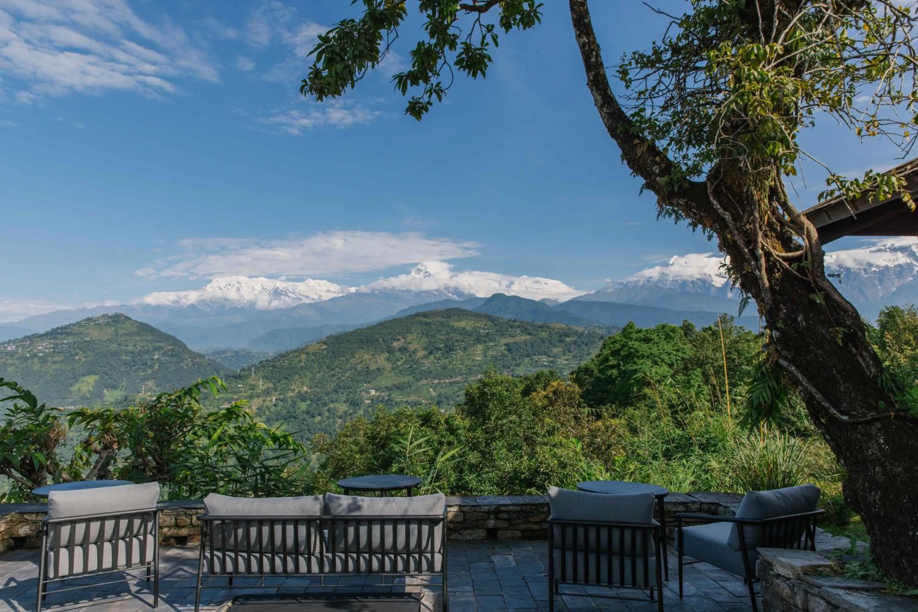Seating area in Tiger Mountain Pokhara Lodge