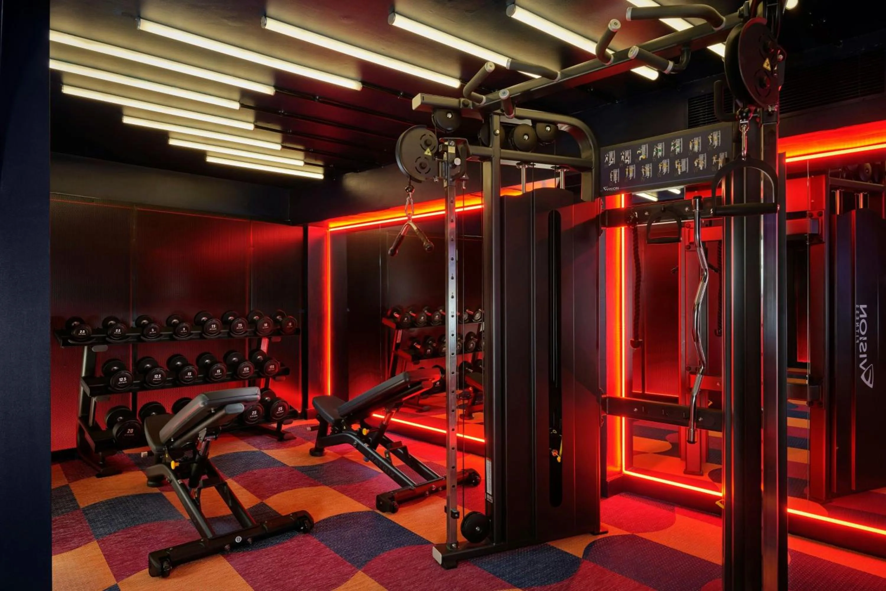 Fitness centre/facilities in The Cura Hotel Kensington, London, a Tribute Portfolio Hotel