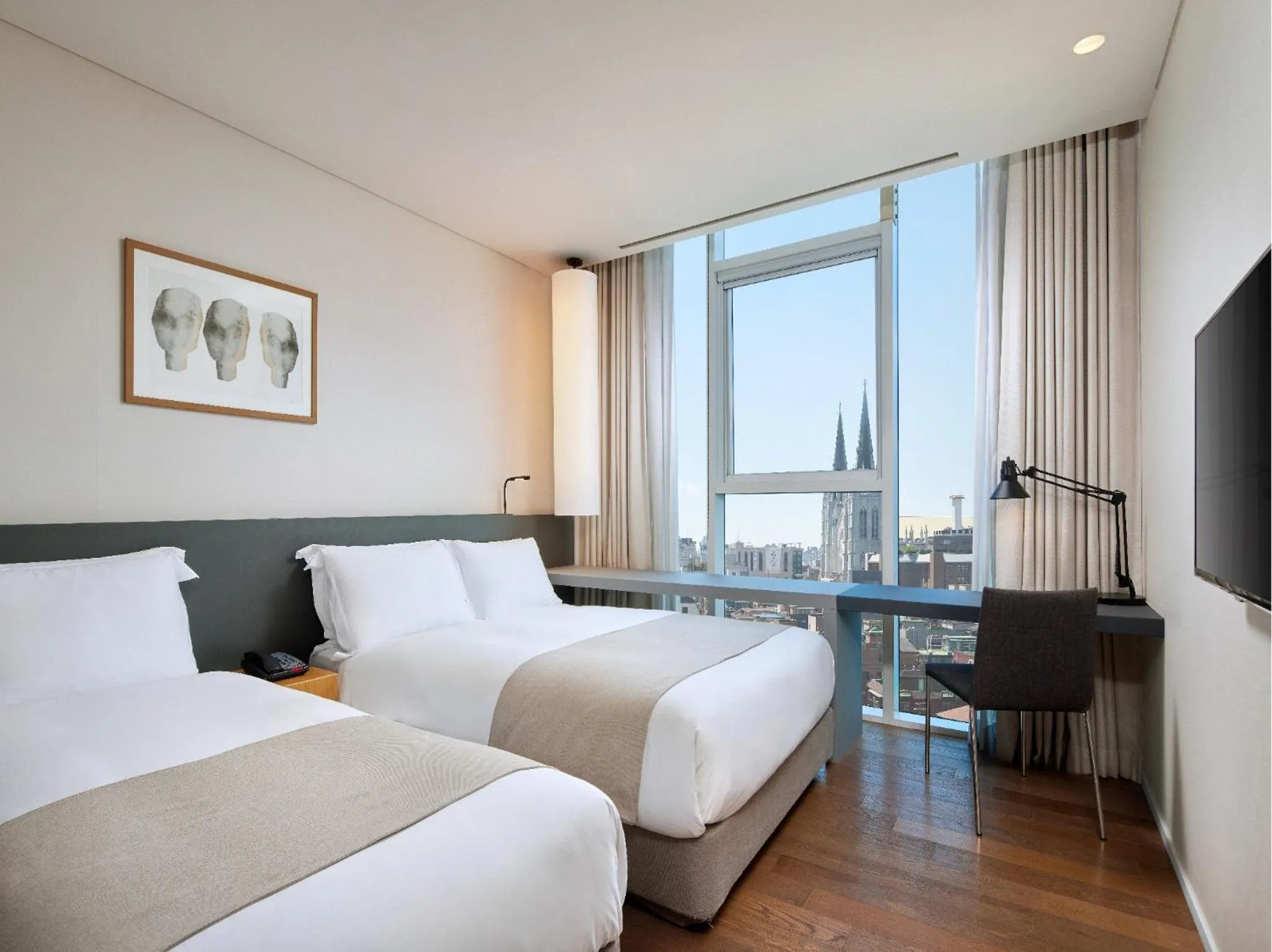 Decorative detail, Bed in Shilla Stay Gangnam Yeoksam