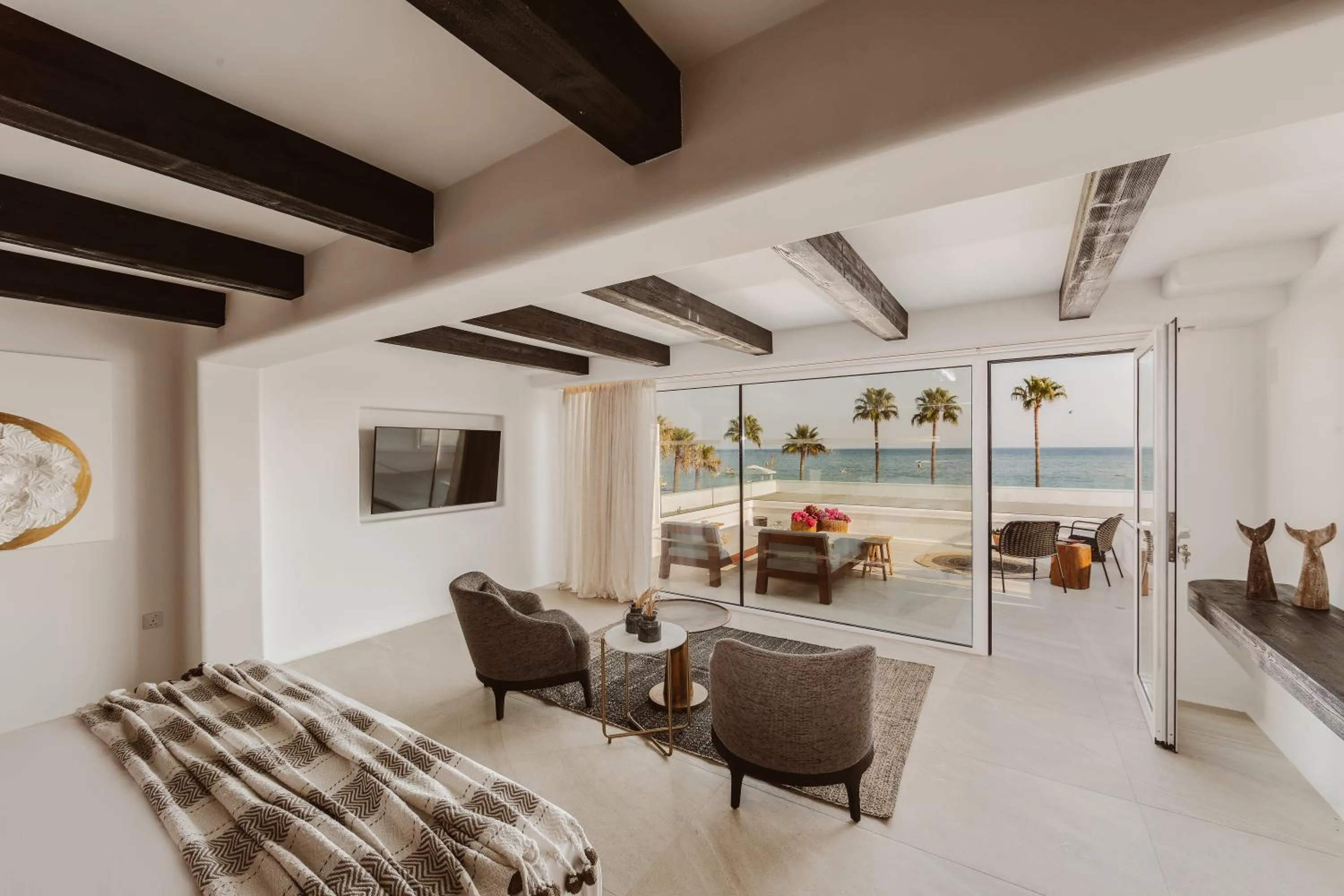 Bed in Kaliva Suites - Adults Only