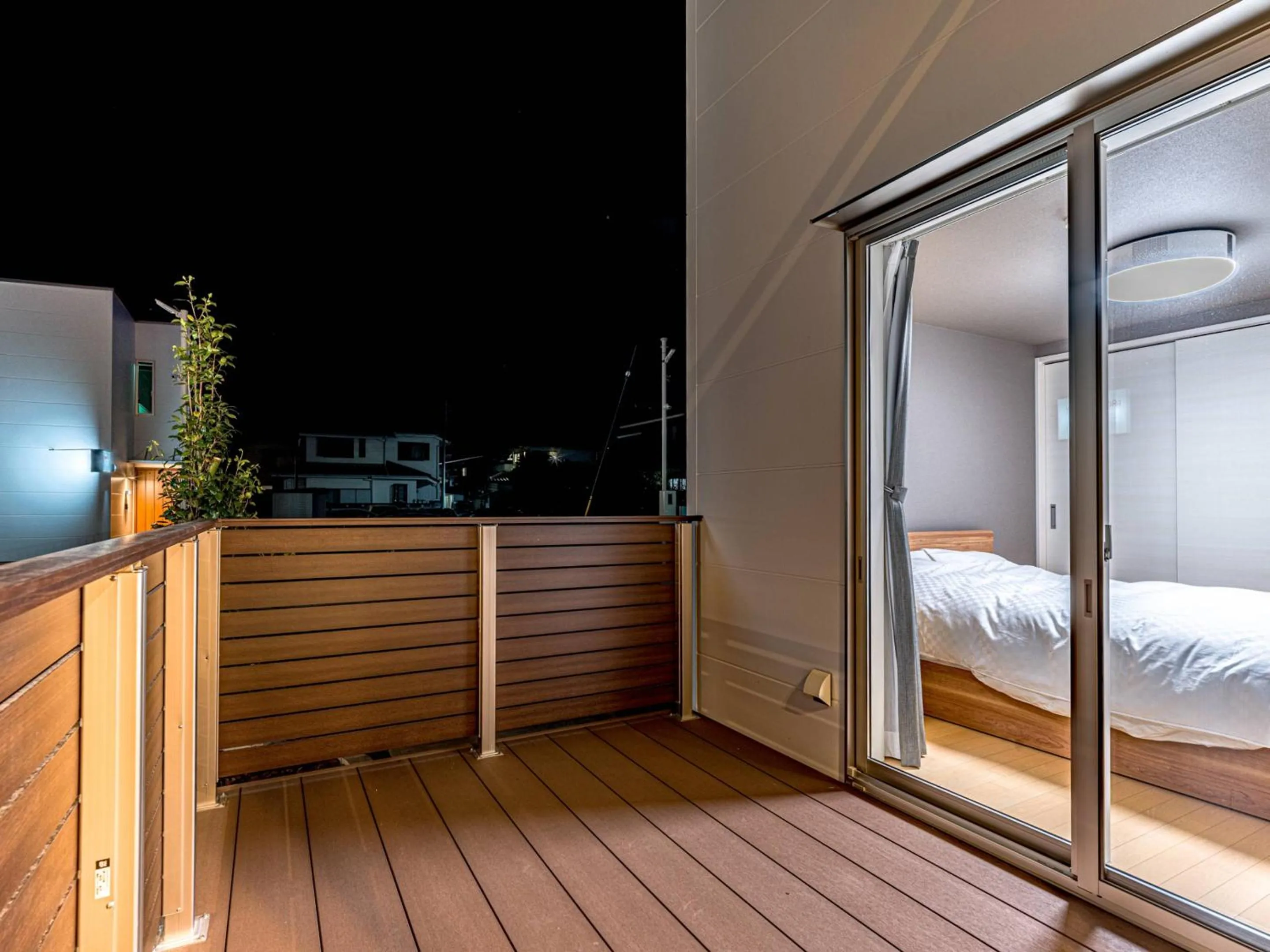 Balcony/Terrace, Bed in Rakuten STAY HOUSE x WILL STYLE Takasaki