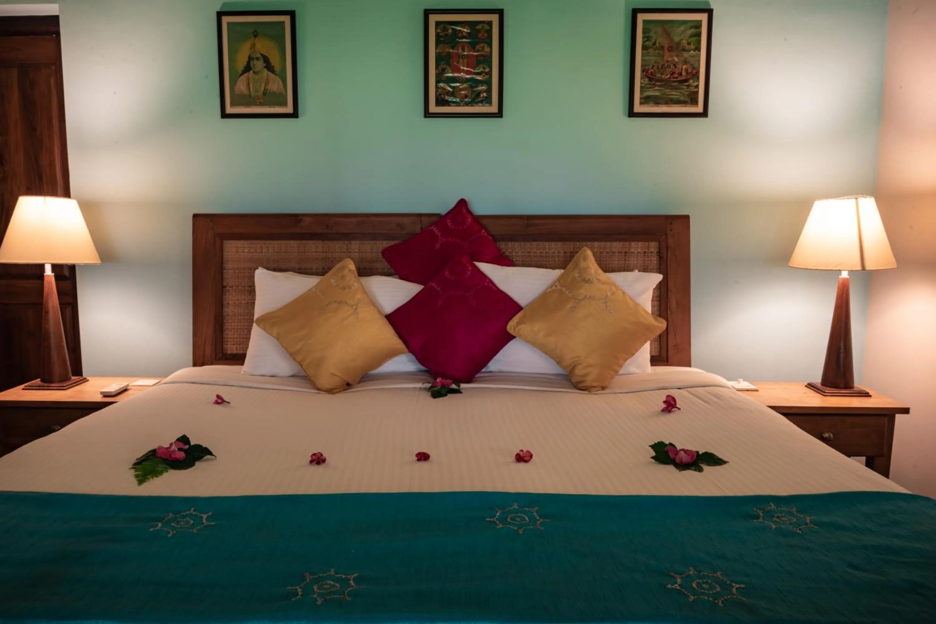 Bed in Neeleshwar Hermitage