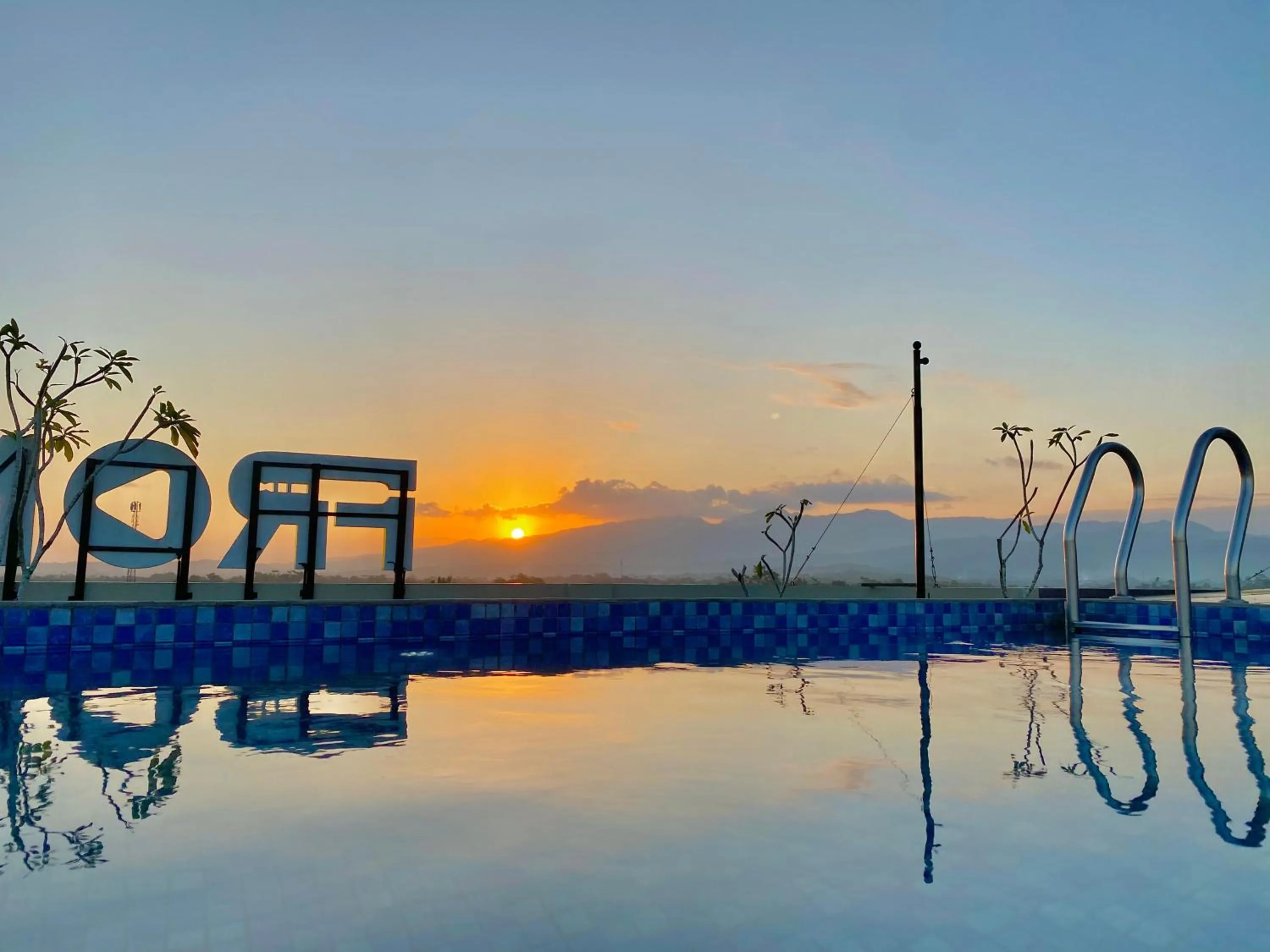 Pool view in Front One Hotel Gombong