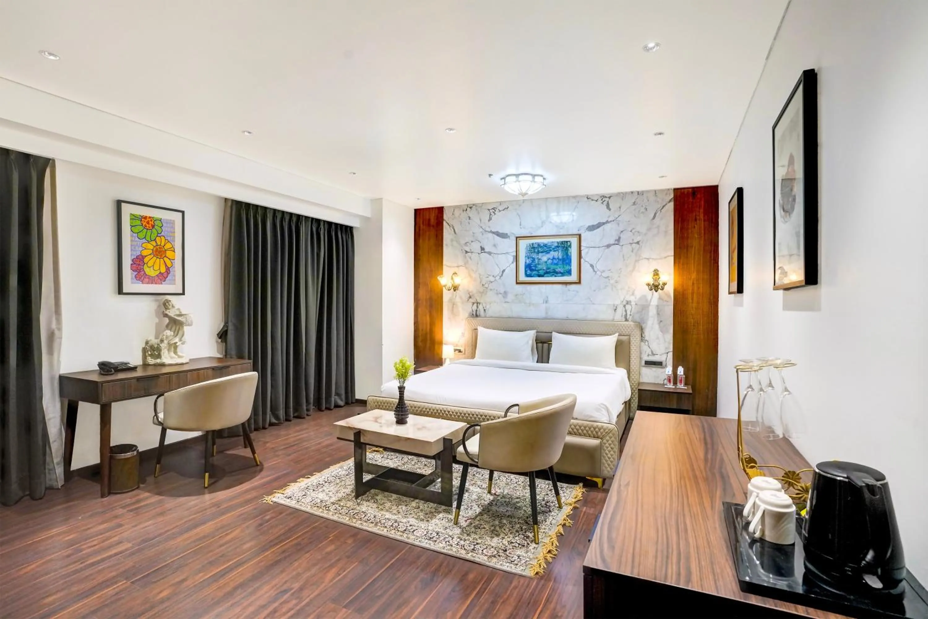 Bedroom, Bed in Palette Magarpatta City formerly Emerald Guestimony