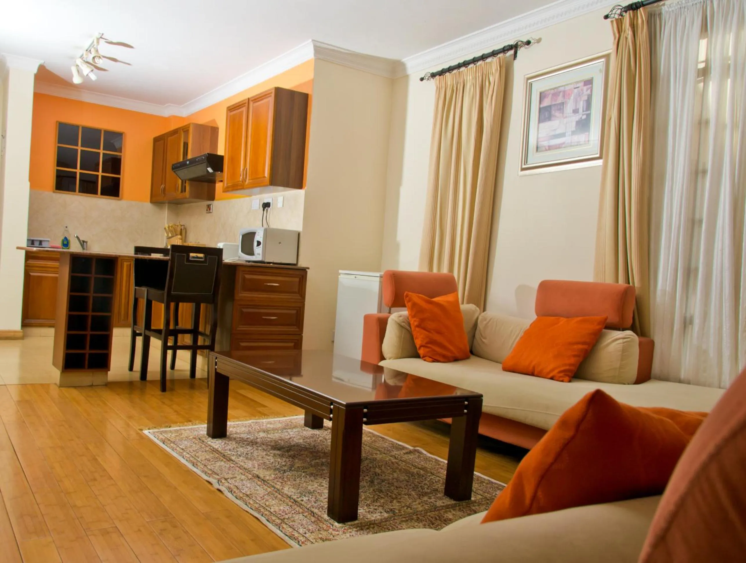 Living room in Natural Oak Apartments