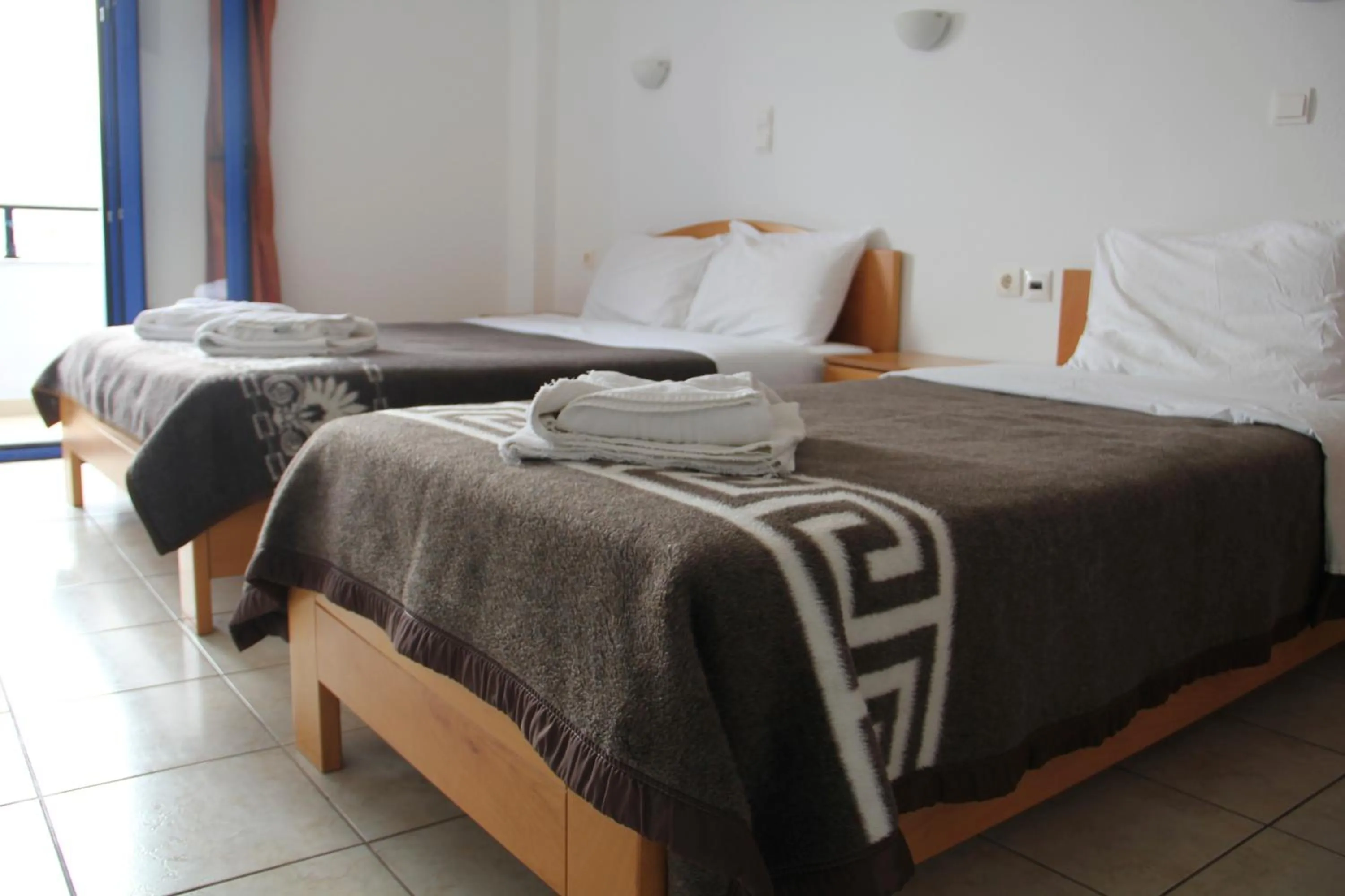 Bed in Hotel Stavris