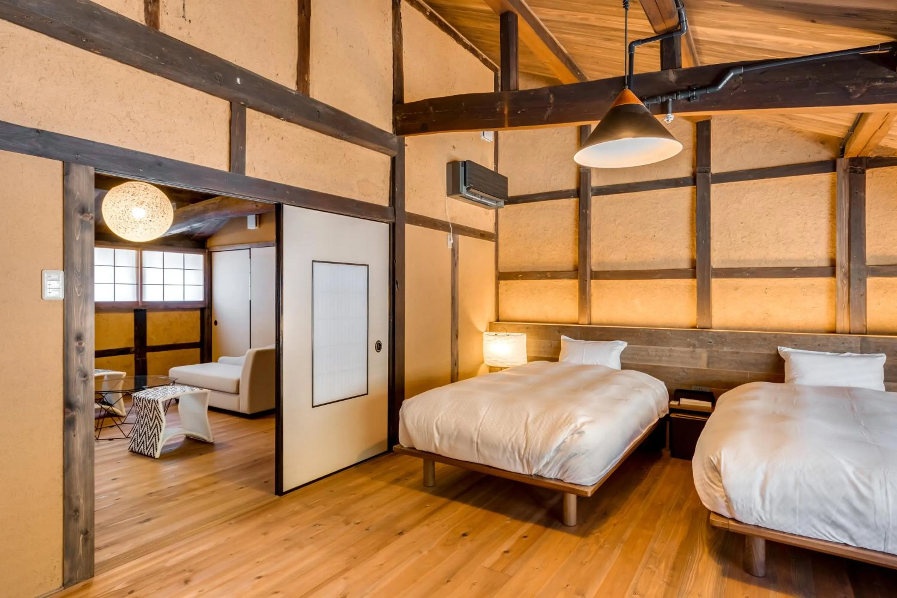 Photo of the whole room, Bed in EN Takeda Castle Town Hotel