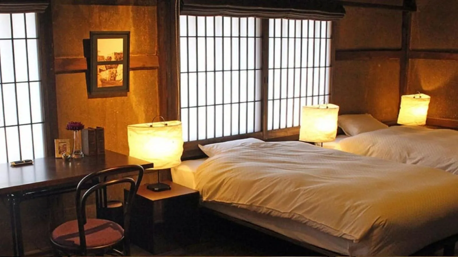 Bed in EN Takeda Castle Town Hotel