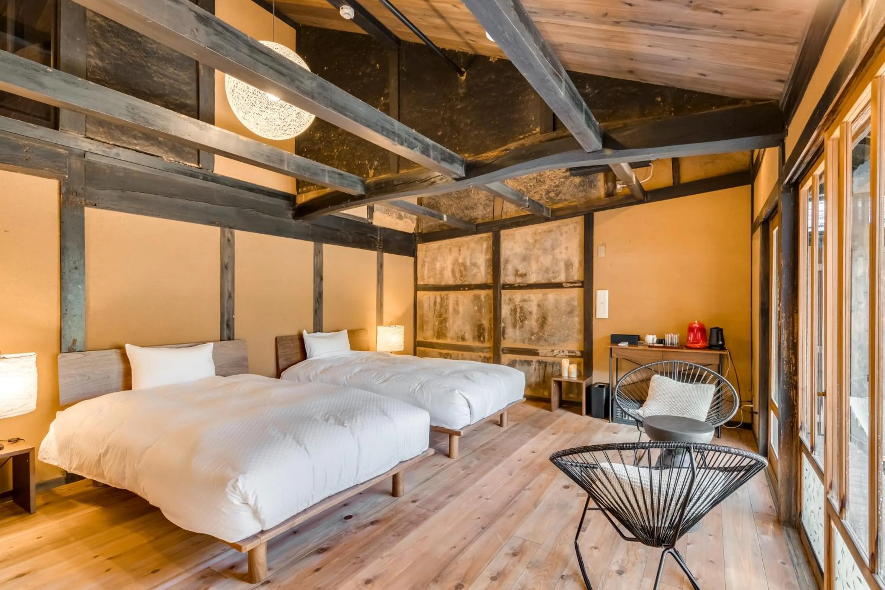 Photo of the whole room, Bed in EN Takeda Castle Town Hotel