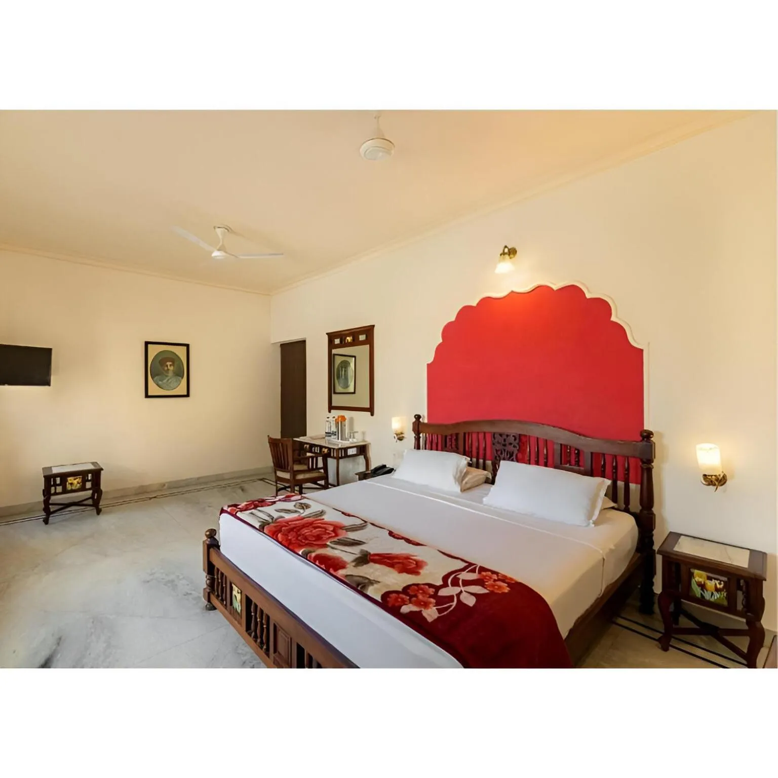 Property building, Bed in WelcomHeritage Kalyan Bhawan Hotel