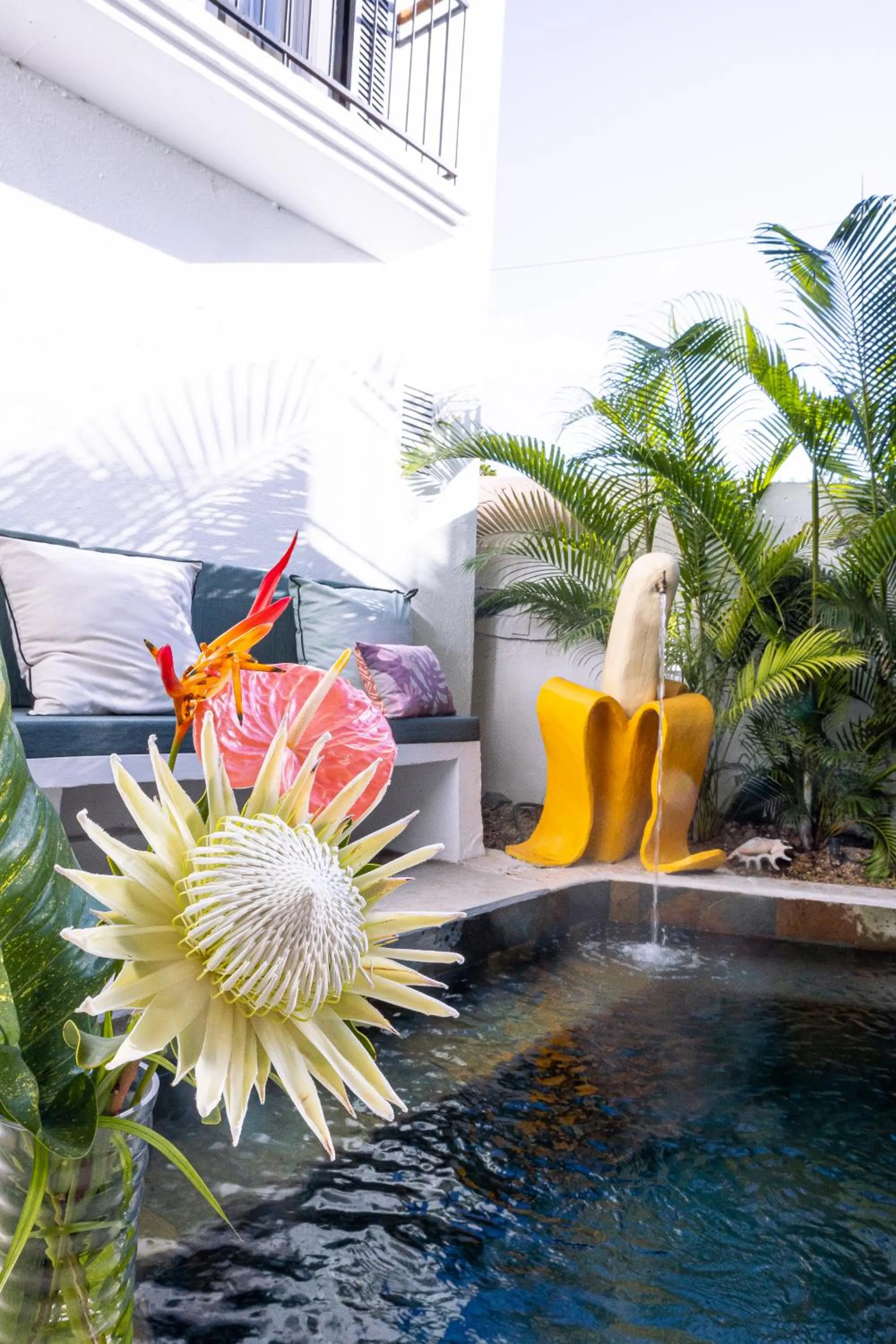 Patio in Cosy Guest House Sous le Badamier