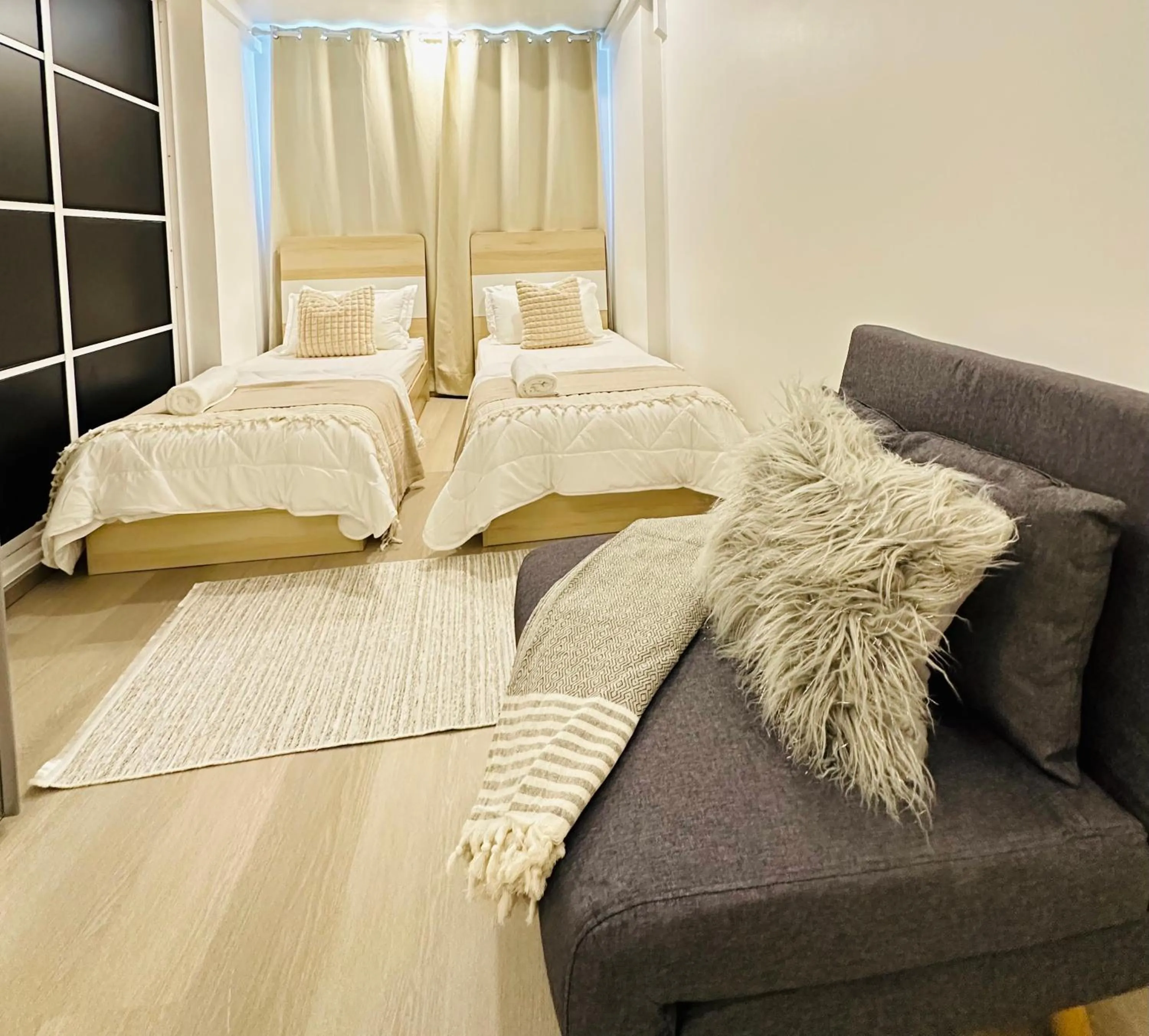 Bed in Lazzlla beach front apartments