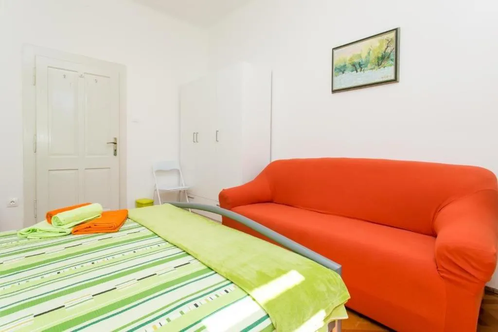Bed in Apartment Blue & Green