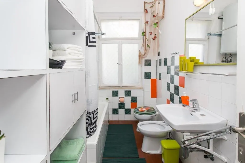 Bathroom in Apartment Blue & Green