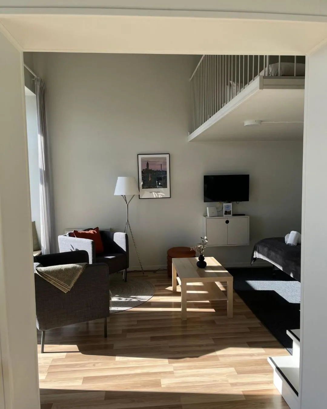 Bed in Waterfront Cabins