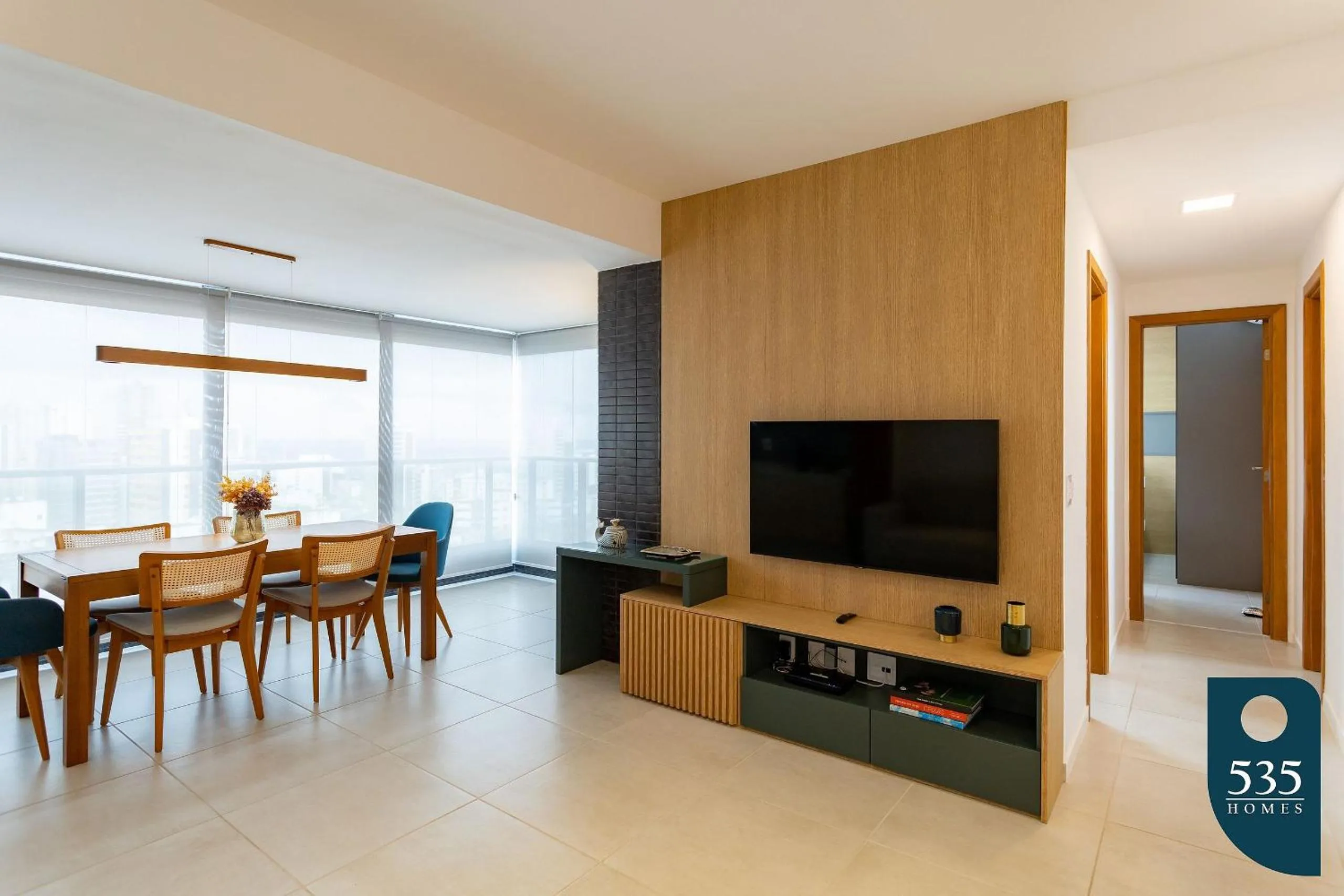 Living room in Lindo e aconchegante com vista panorâmica na Barra