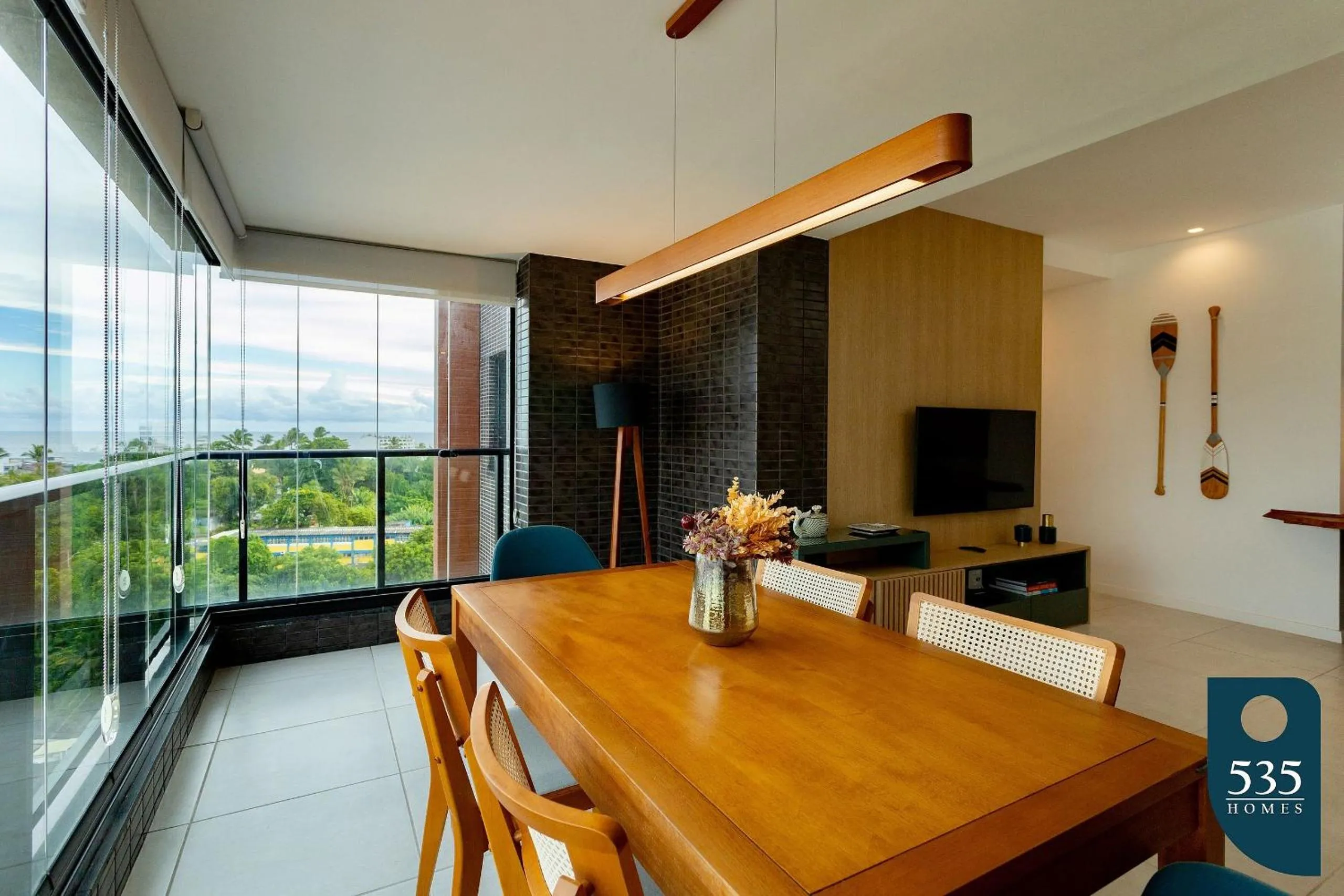 Dining area in Lindo e aconchegante com vista panorâmica na Barra