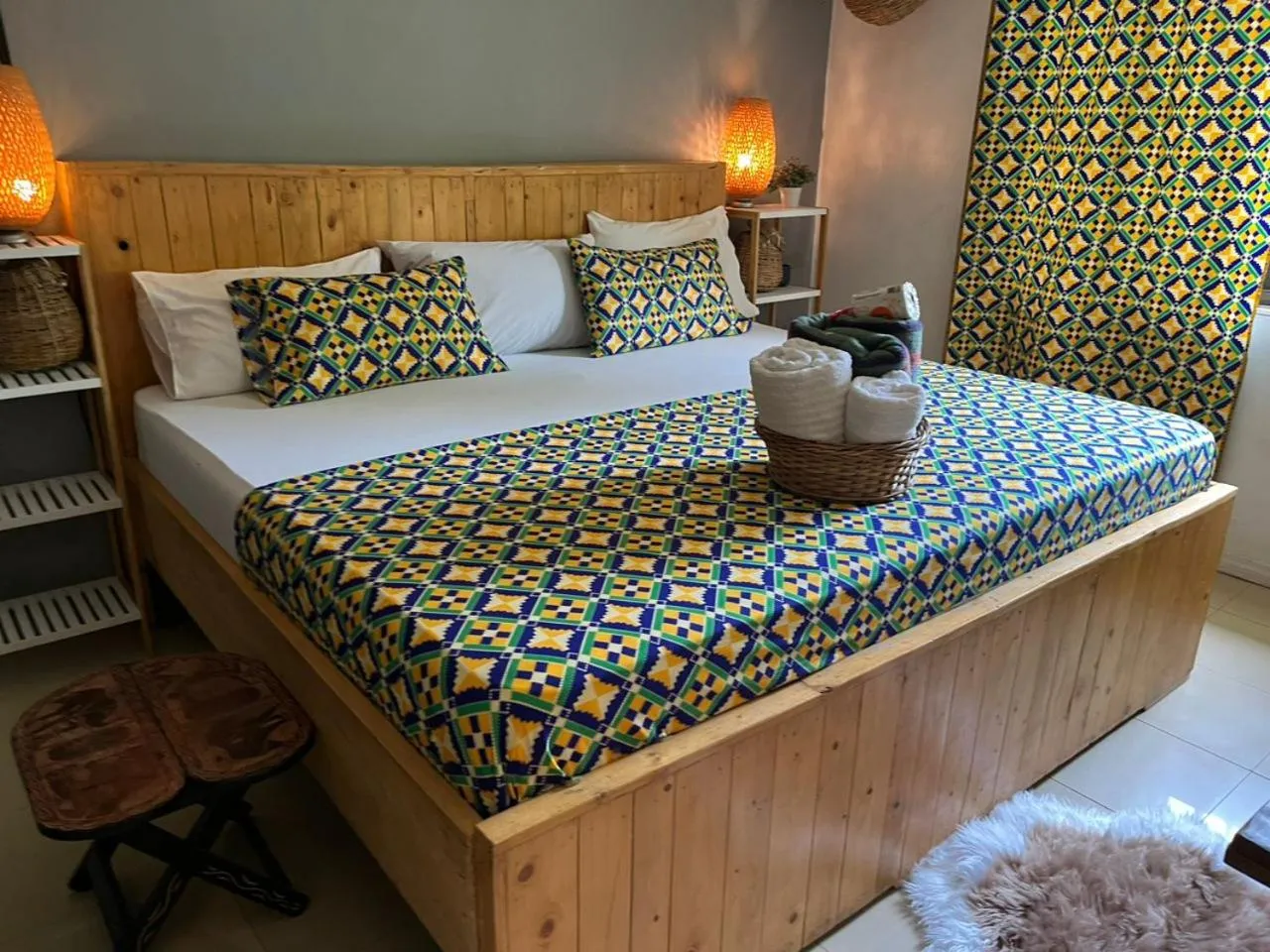 Bed in African Treasure Beach Resort