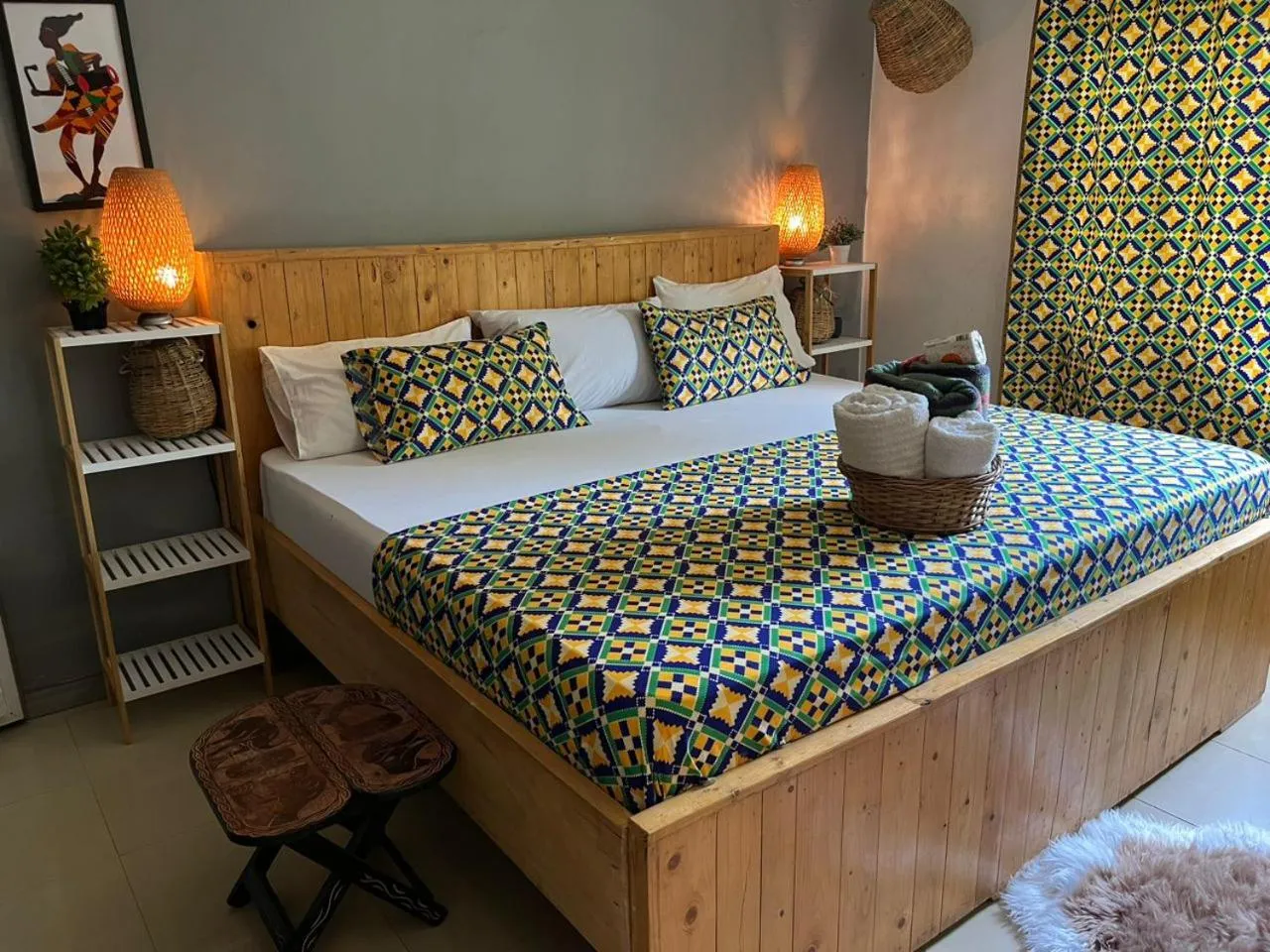 Bed in African Treasure Beach Resort