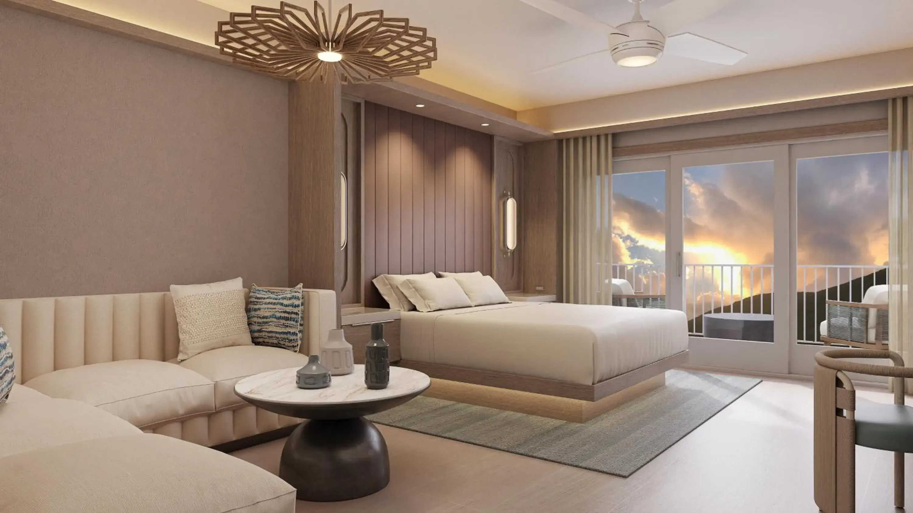 Deluxe King Room with Sofa Bed and Balcony - Resort View in JW Marriott St Maarten Beach Resort & Spa Deluxe King Room with Sofa Bed and Balcony - Resort View in JW Marriott St Maarten Beach Resort & Spa