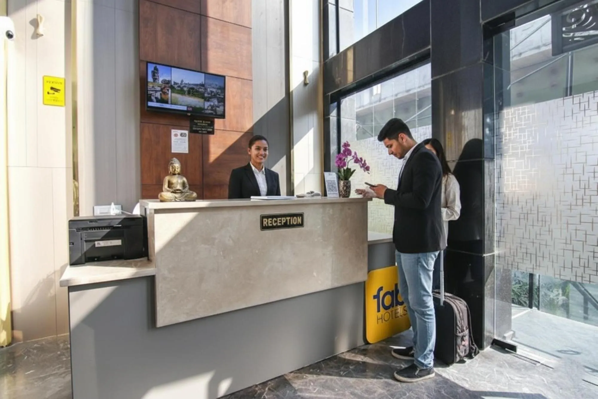 Lobby or reception in FabHotel Prime K9 Crown