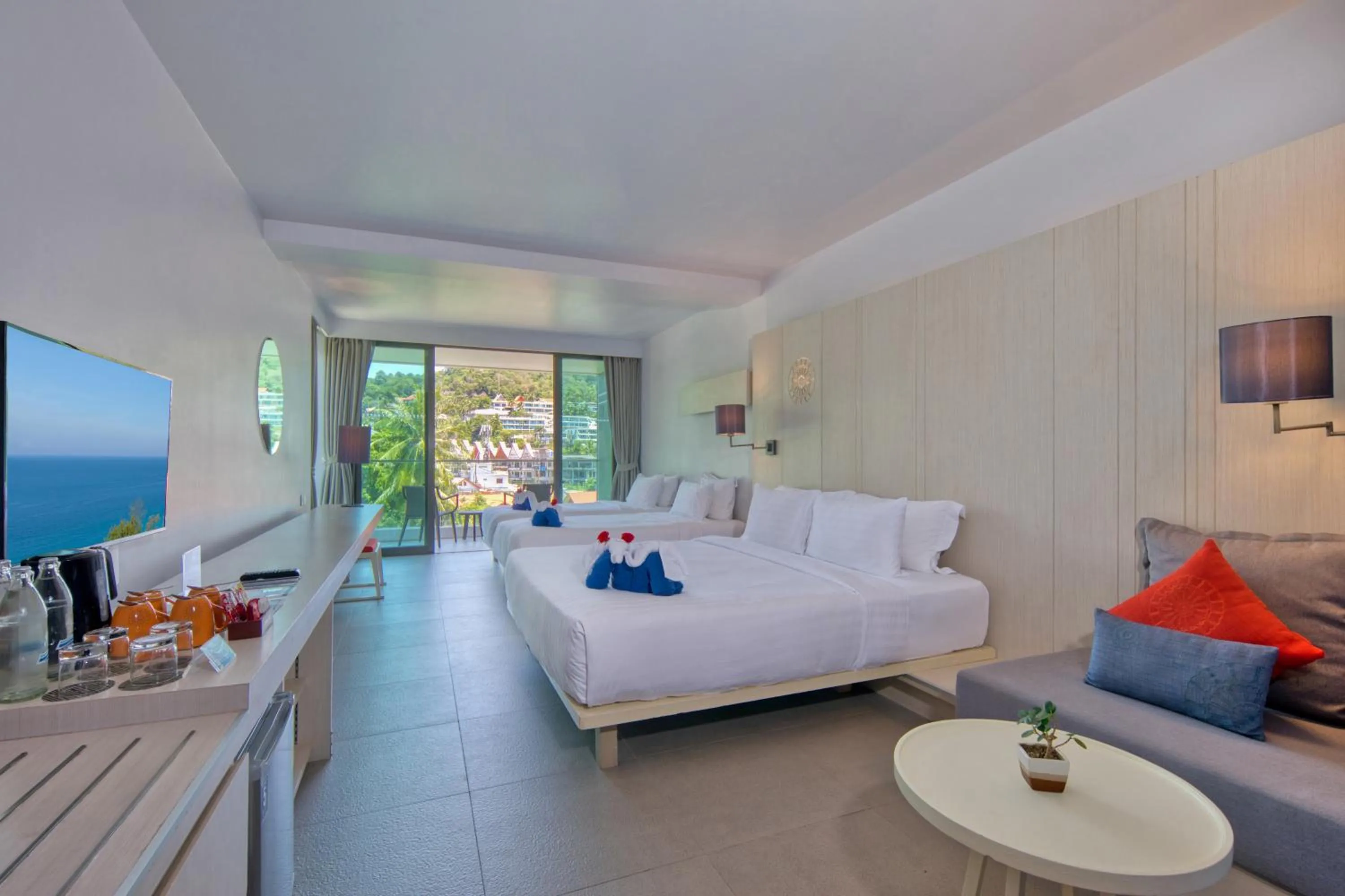 View (from property/room), Bed in The Yama Hotel Phuket