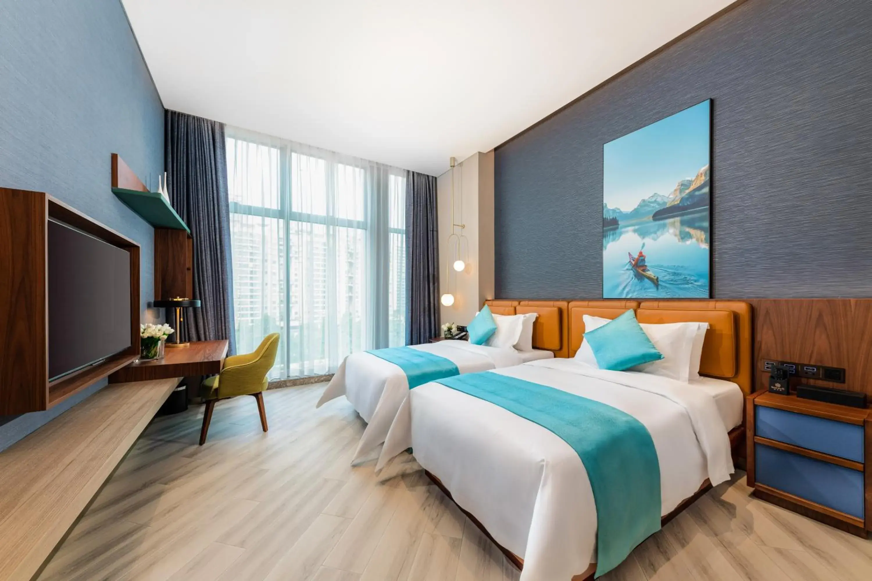 Deluxe Twin Room in Shan Zhi Ye Serviced Apartment Hotel - Houjie Wanda Plaza Liaoxia Subway Station Deluxe Twin Room in Shan Zhi Ye Serviced Apartment Hotel - Houjie Wanda Plaza Liaoxia Subway Station