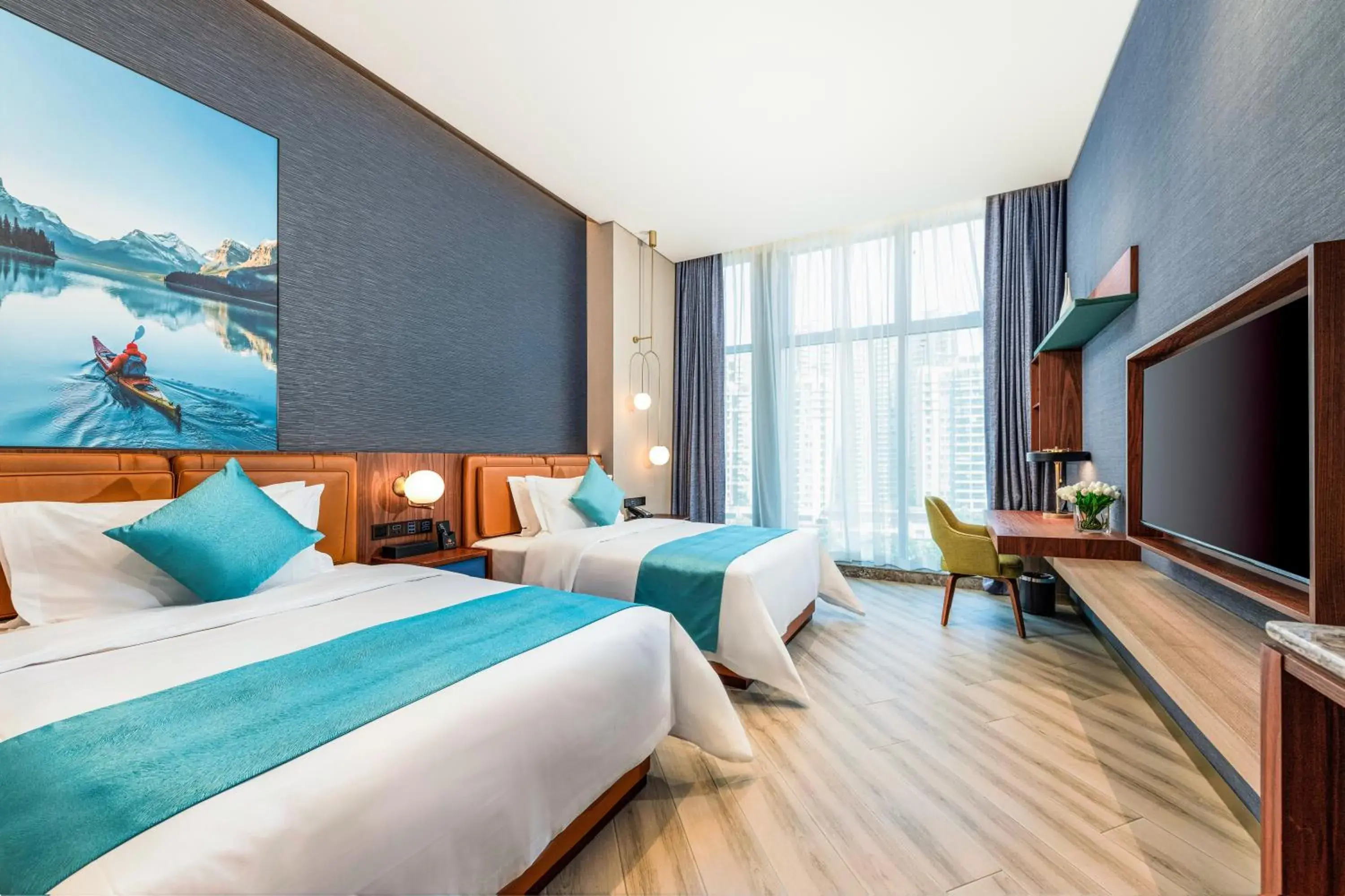 Superior Twin Room in Shan Zhi Ye Serviced Apartment Hotel - Houjie Wanda Plaza Liaoxia Subway Station Superior Twin Room in Shan Zhi Ye Serviced Apartment Hotel - Houjie Wanda Plaza Liaoxia Subway Station