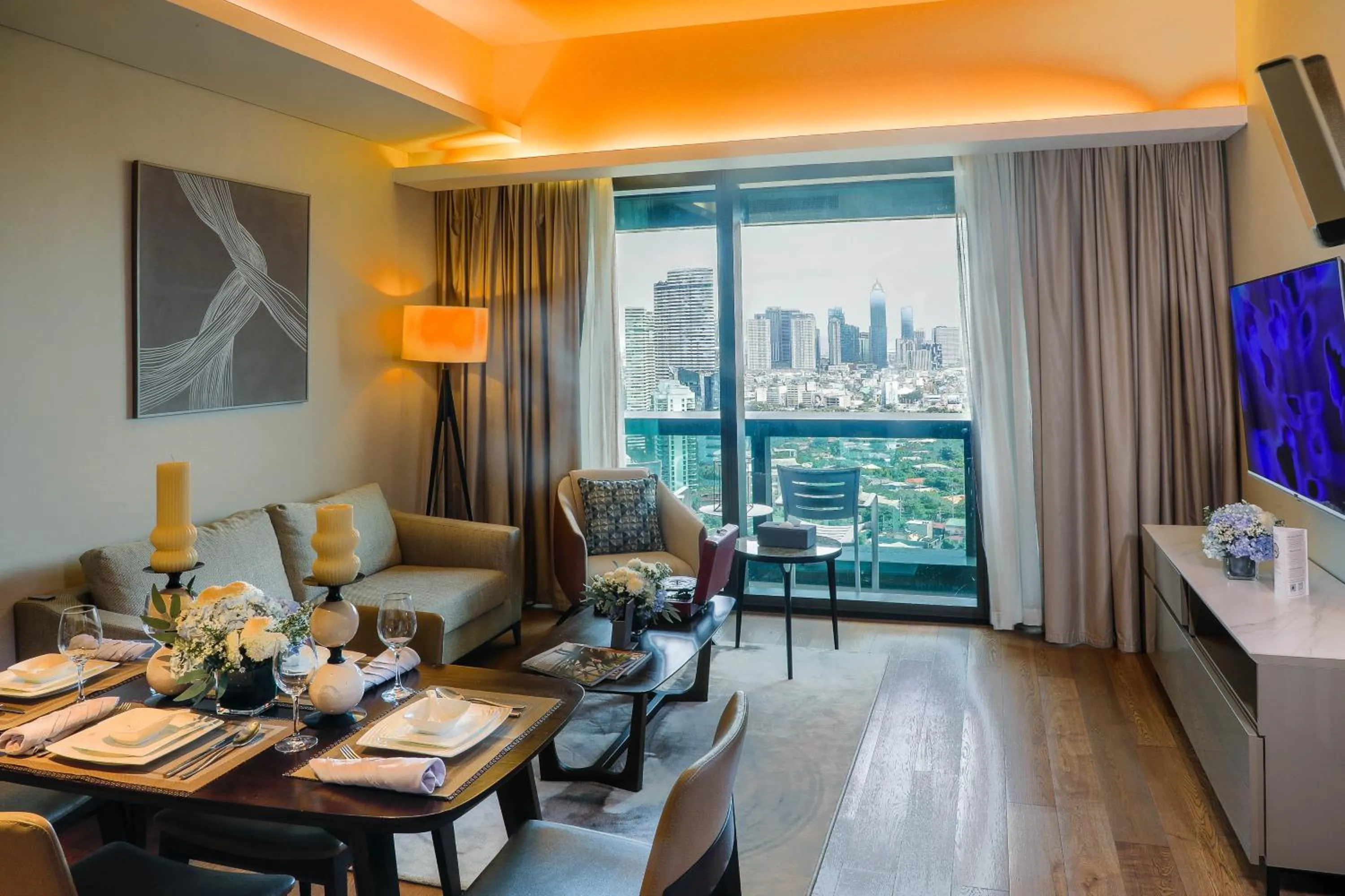 Living room in Oakwood Makati Avenue