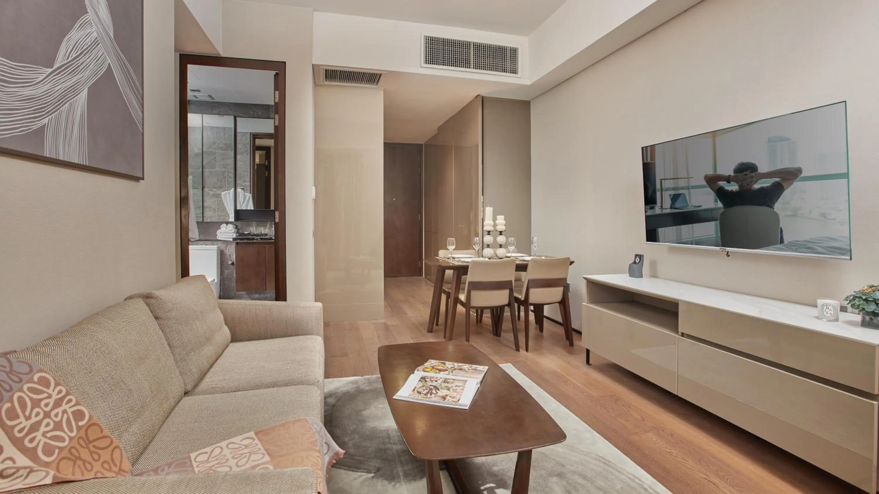 Living room in Oakwood Makati Avenue