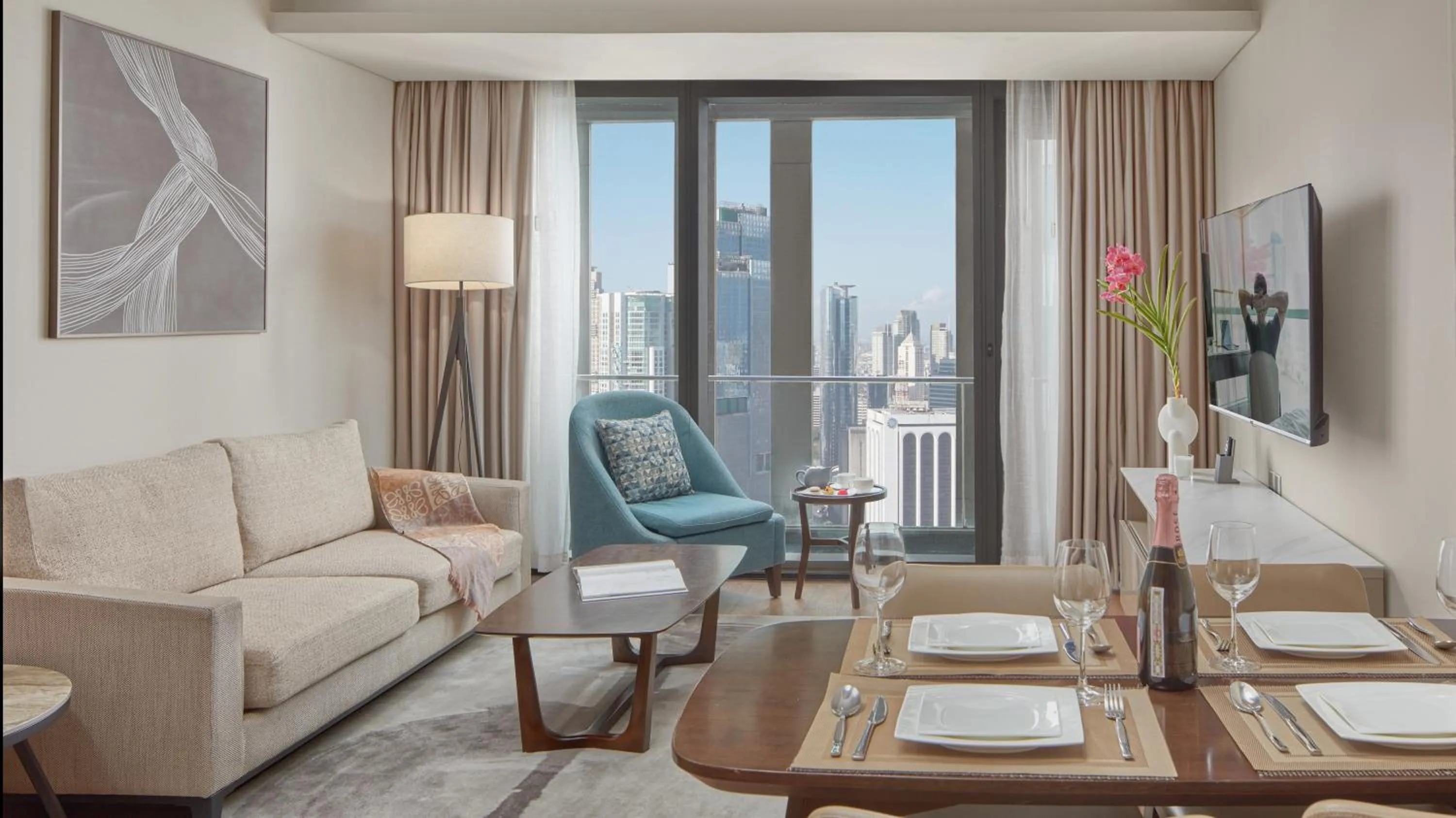 Living room in Oakwood Makati Avenue